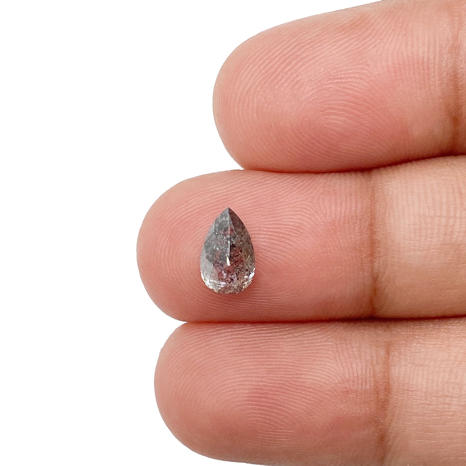 DIAMOND VAULT SALT & PEPPER DIAMOND 1.18ct | Salt & Pepper Pear Shape Rose Cut Diamond