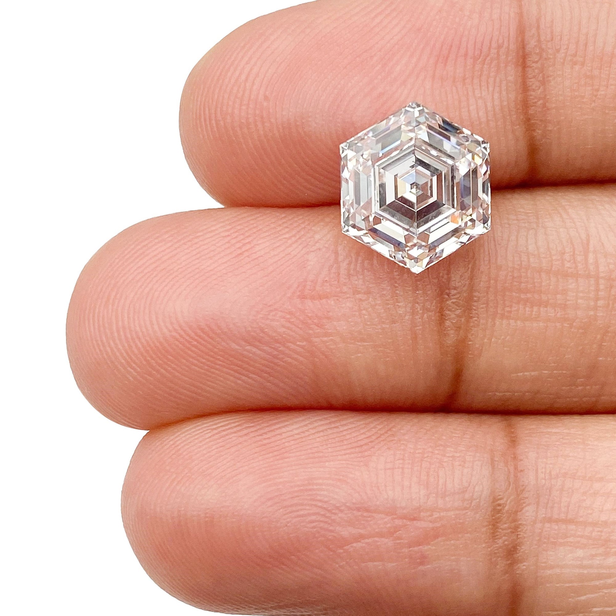 LITHOS Diamond Lab Diamond 2.91ct | E/VVS2 Hexagon Shape Step Cut Lab Diamond (IGI)