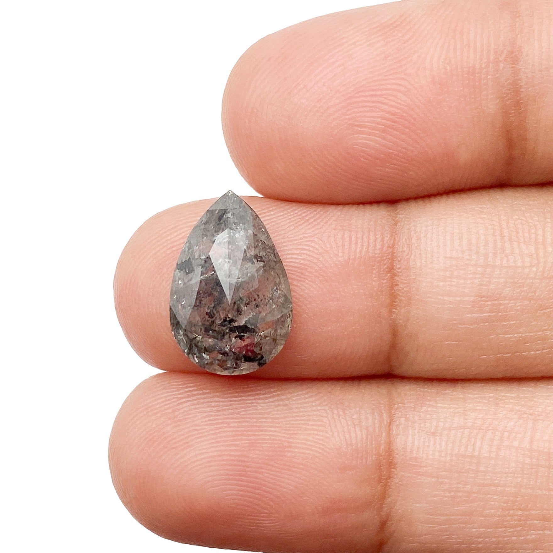 DIAMOND VAULT SALT & PEPPER DIAMOND 3.85ct | Salt & Pepper Pear Shape Brilliant Cut Diamond