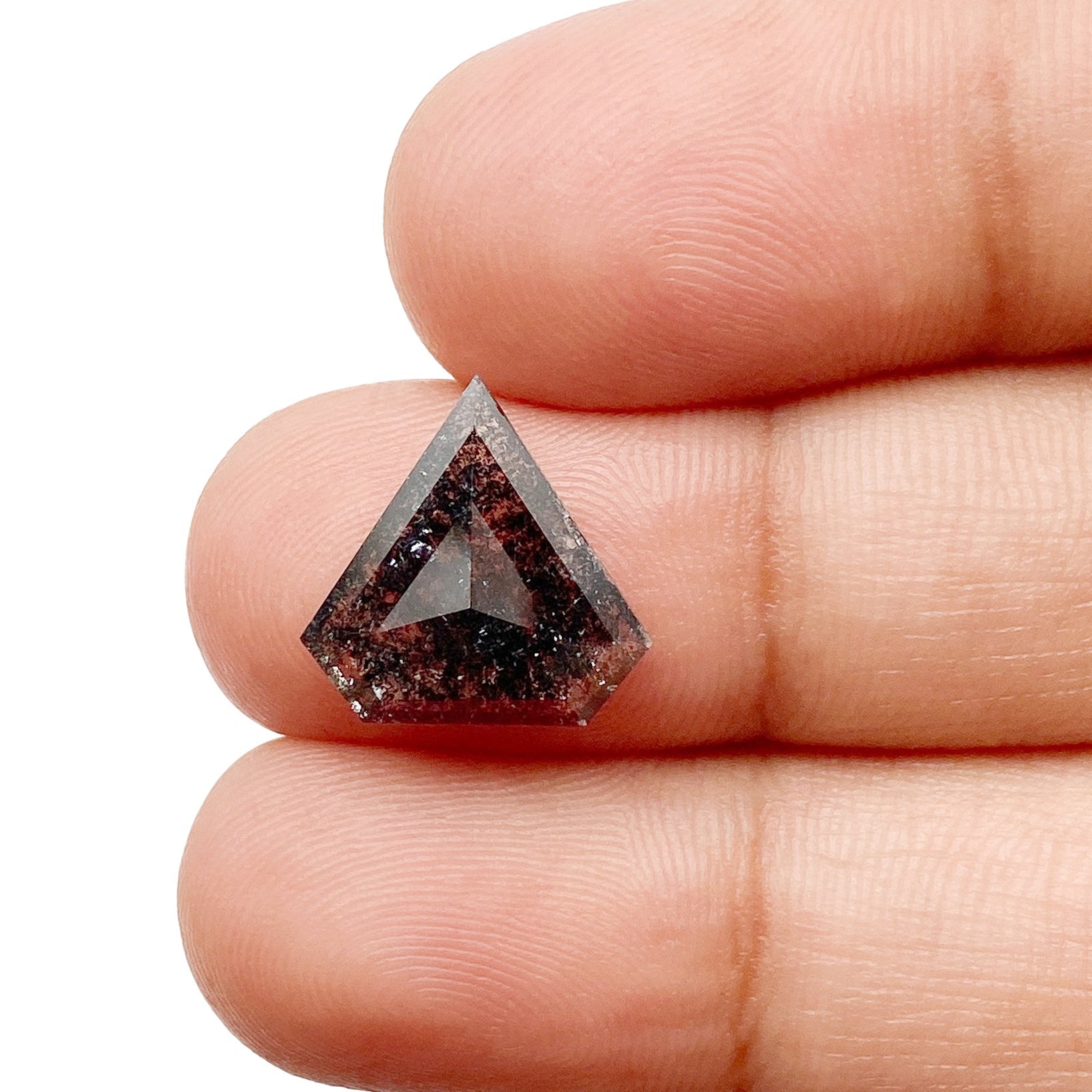 DIAMOND VAULT SALT & PEPPER DIAMOND 2.25ct | Salt & Pepper Shield Shape Rose Cut Diamond