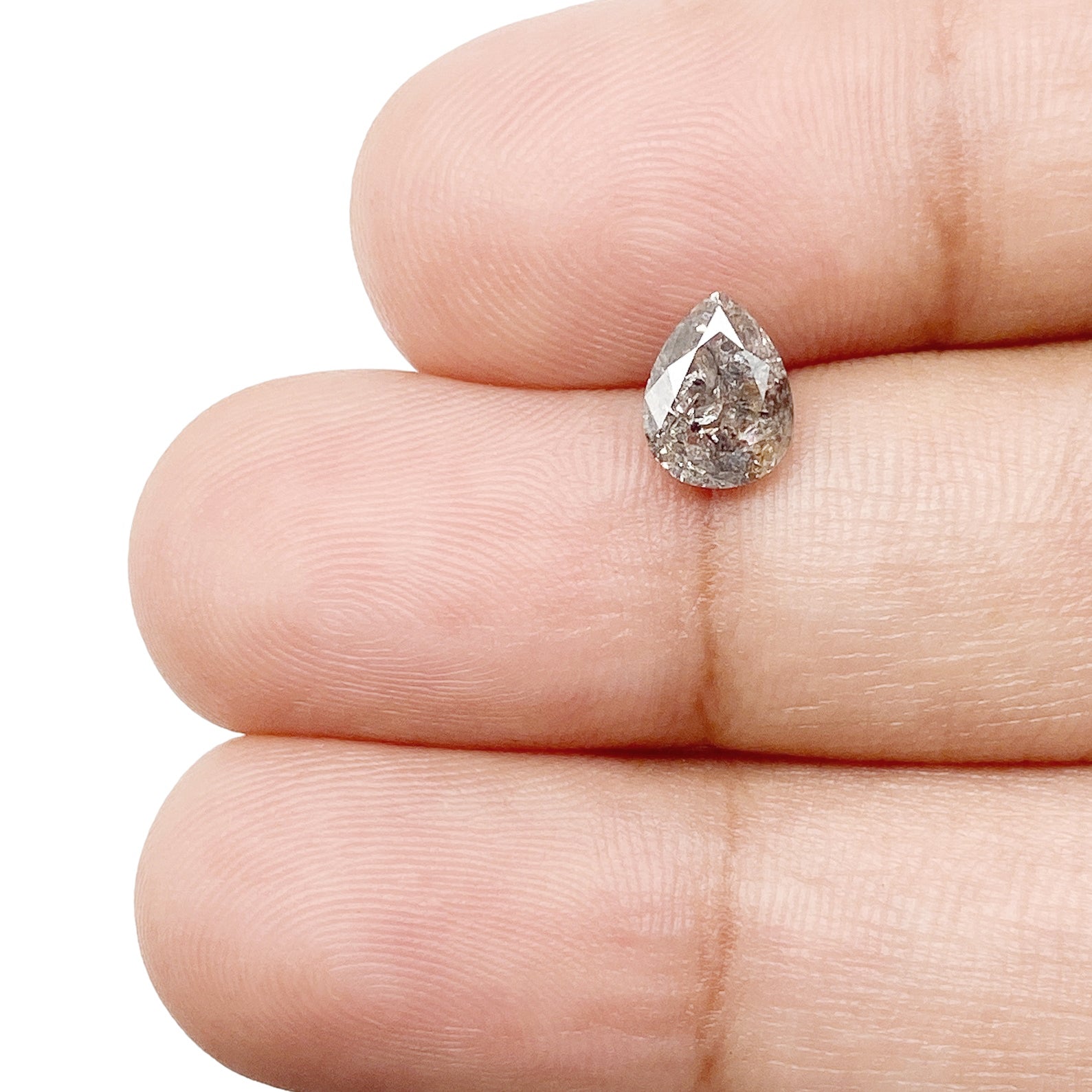 DIAMOND VAULT SALT & PEPPER DIAMOND 1.00ct | Salt & Pepper Pear Shape Rose Cut Diamond