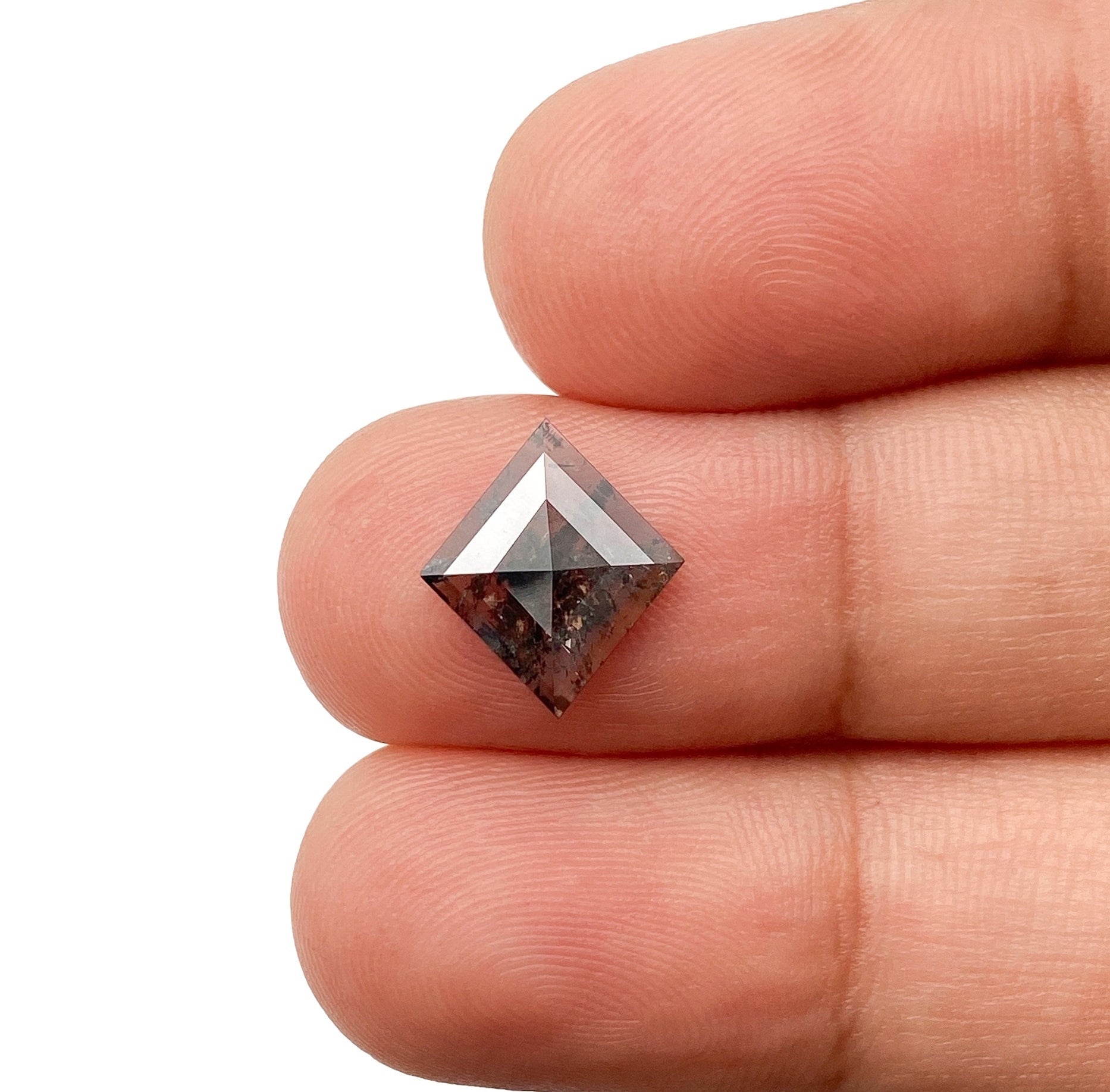 DIAMOND VAULT SALT & PEPPER DIAMOND 1.29ct | Salt & Pepper Lozenge Shape Rose Cut Diamond