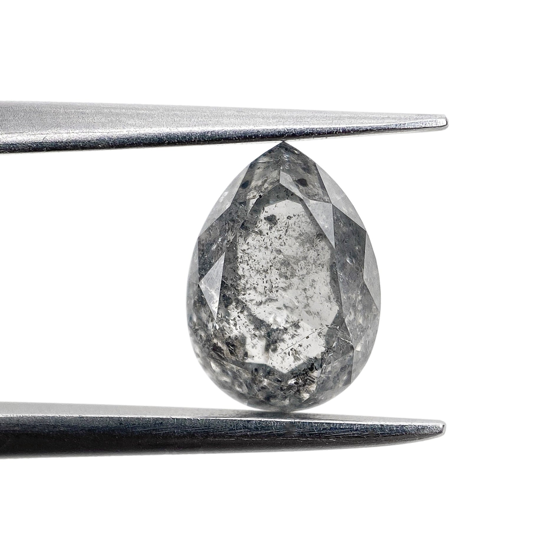 DIAMOND VAULT SALT & PEPPER DIAMOND 1.56ct | Salt & Pepper Pear Shape Brilliant Cut Diamond