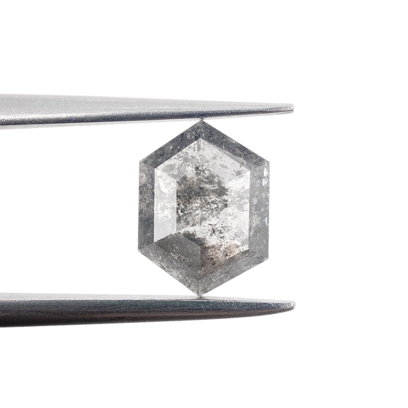 DIAMOND VAULT SALT & PEPPER DIAMOND 1.05ct | Salt & Pepper Hexagon Shape Rose Cut Diamond
