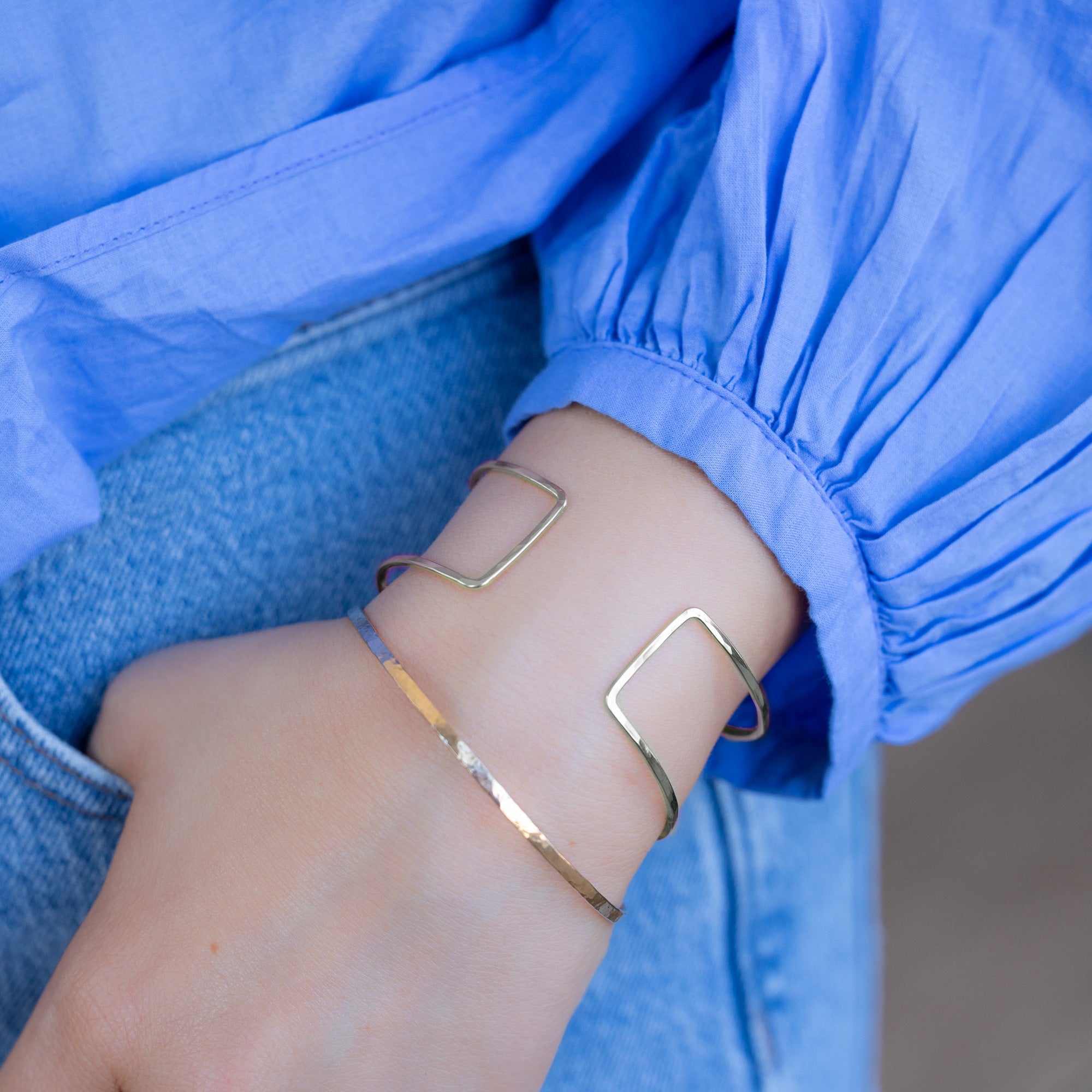 Alexis Russell Bracelets / Anklets The Hammered Stacking Bangle | Yellow, Rose or Sterling Silver
