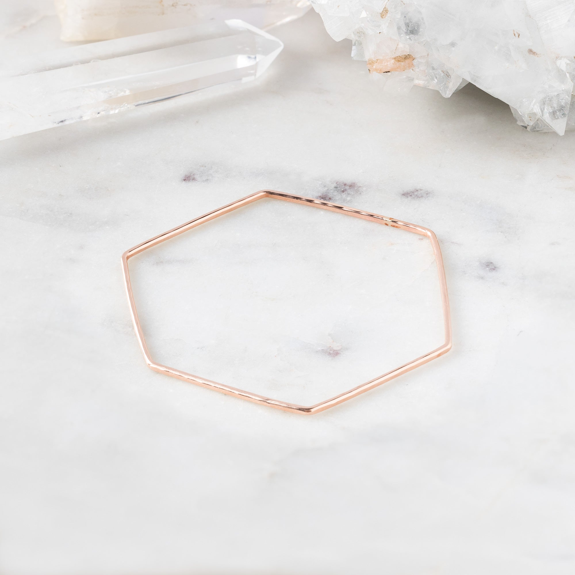 The Hex Stacking Bangle | Yellow, Rose or Sterling Silver