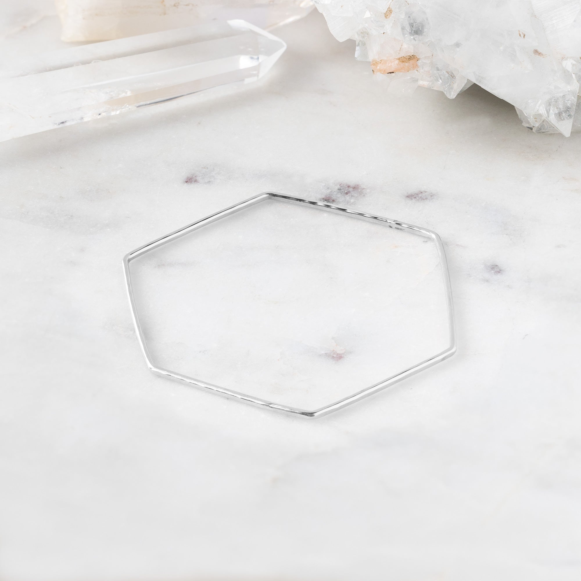 The Hex Stacking Bangle | Yellow, Rose or Sterling Silver