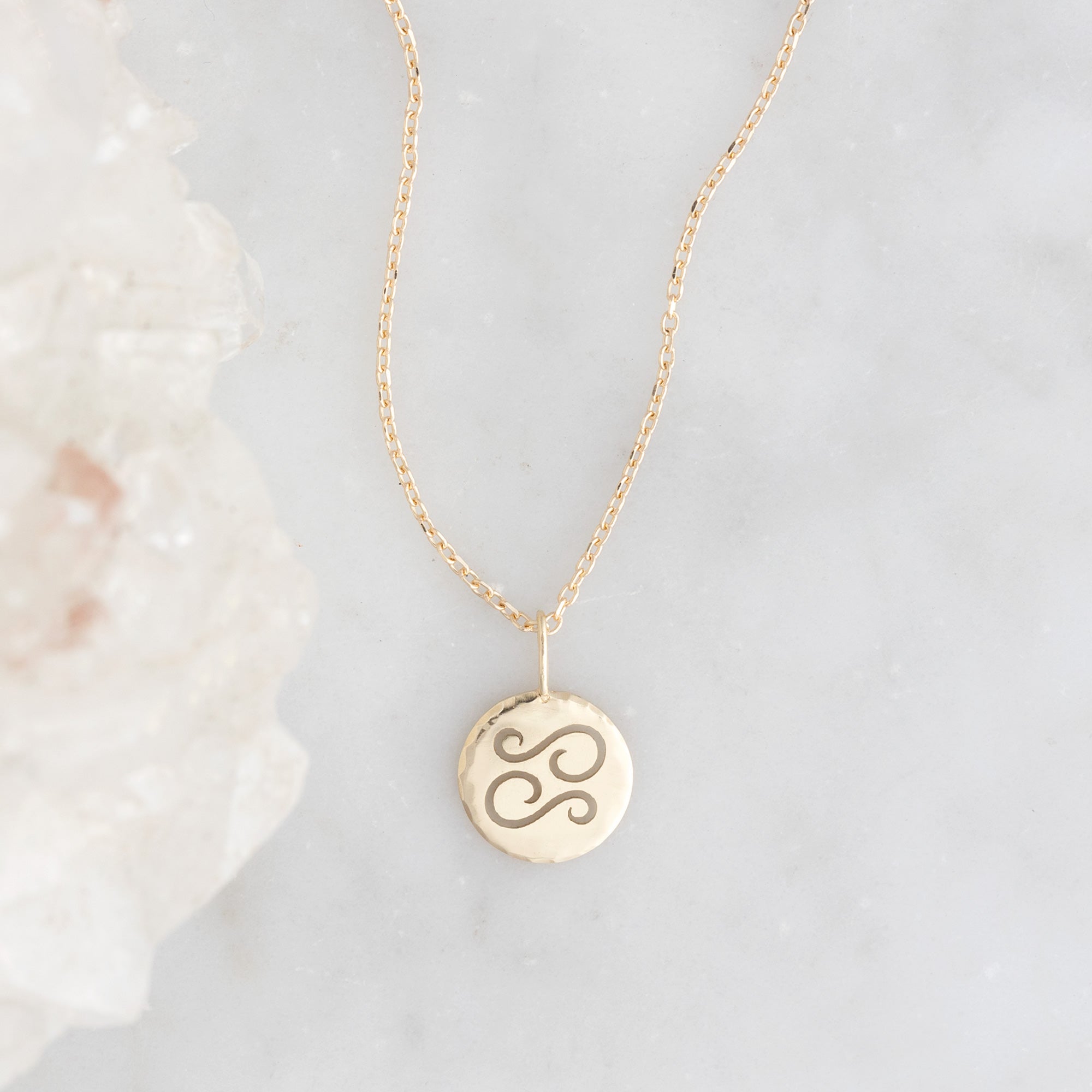 The Zodiac Birthstone Charm Necklace | Yellow, Rose or White Gold