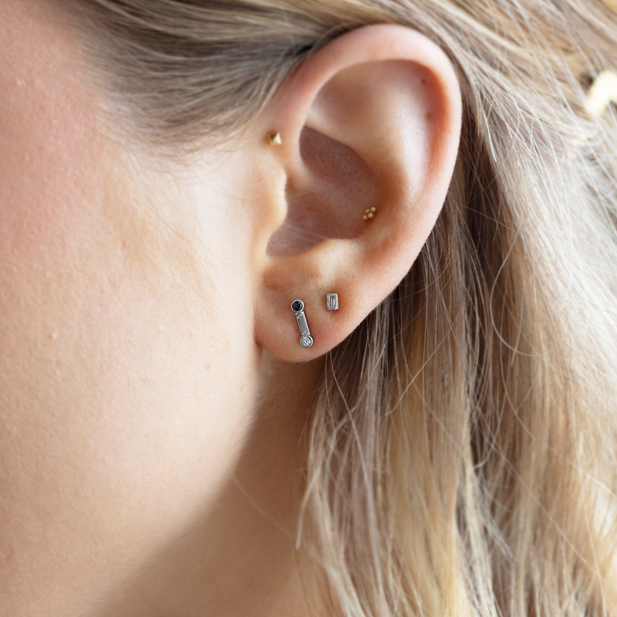 Alexis Russell Earrings The Duality Diamond Stud Earrings | White Gold