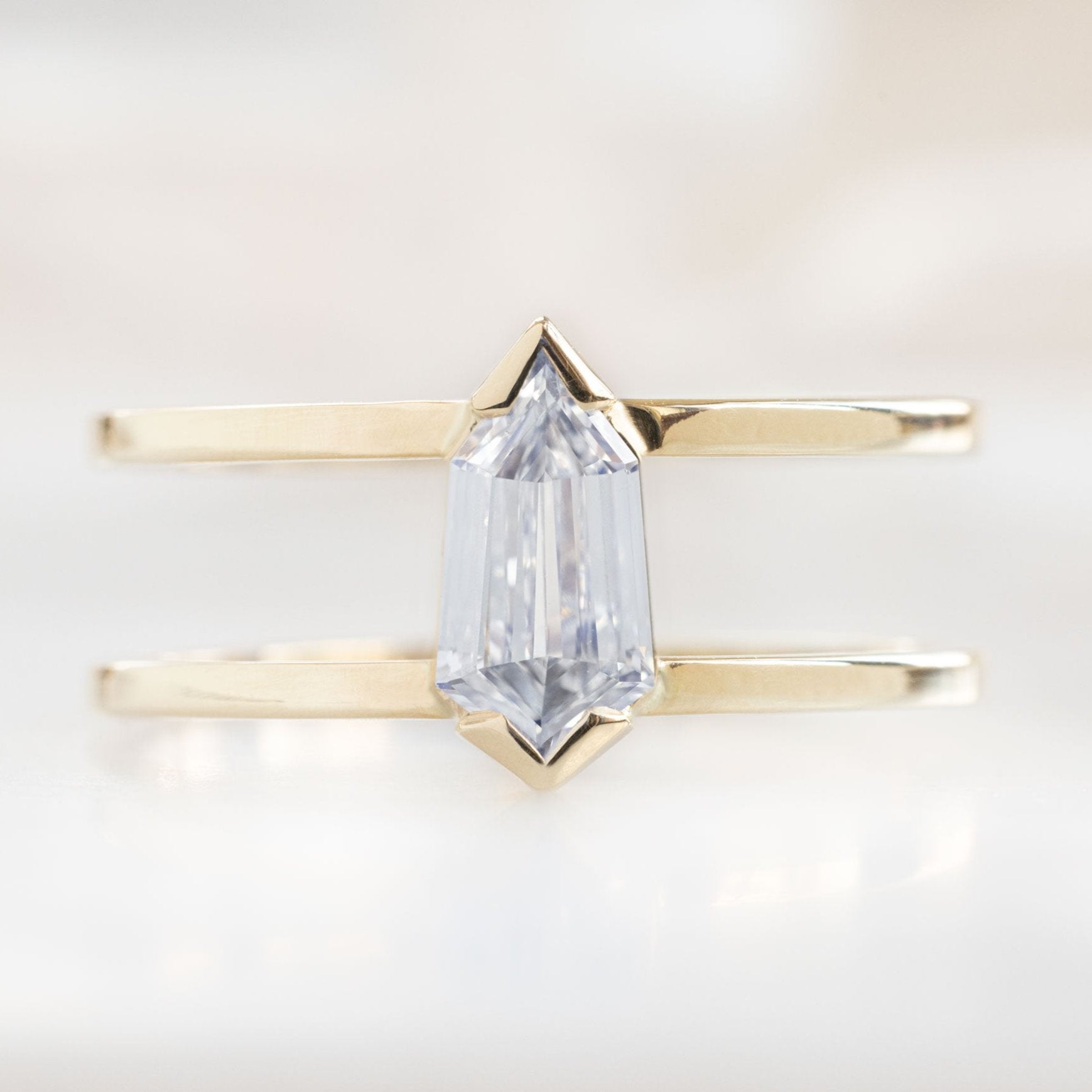 The Poppy Ring | 0.69ct Geometric Natural White Diamond in 14K Yellow Gold