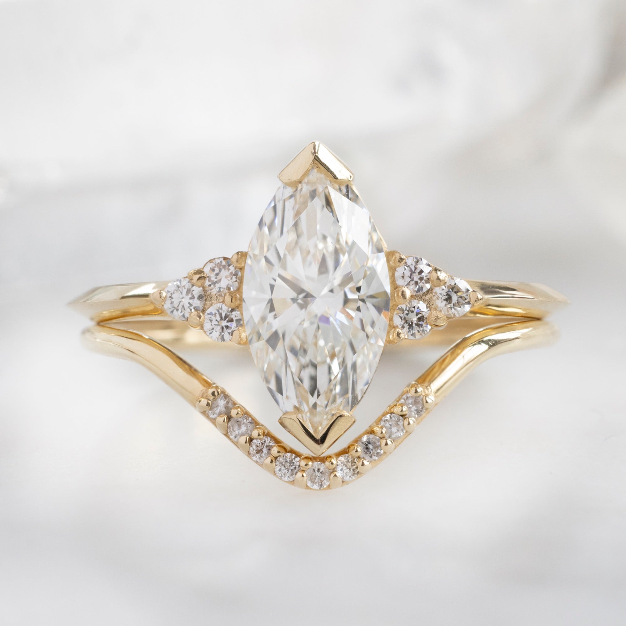 Alexis Russell Engagement Rings The Ivy Ring | 1.09ct Lab Grown Marquise White Diamond in 14K Yellow Gold