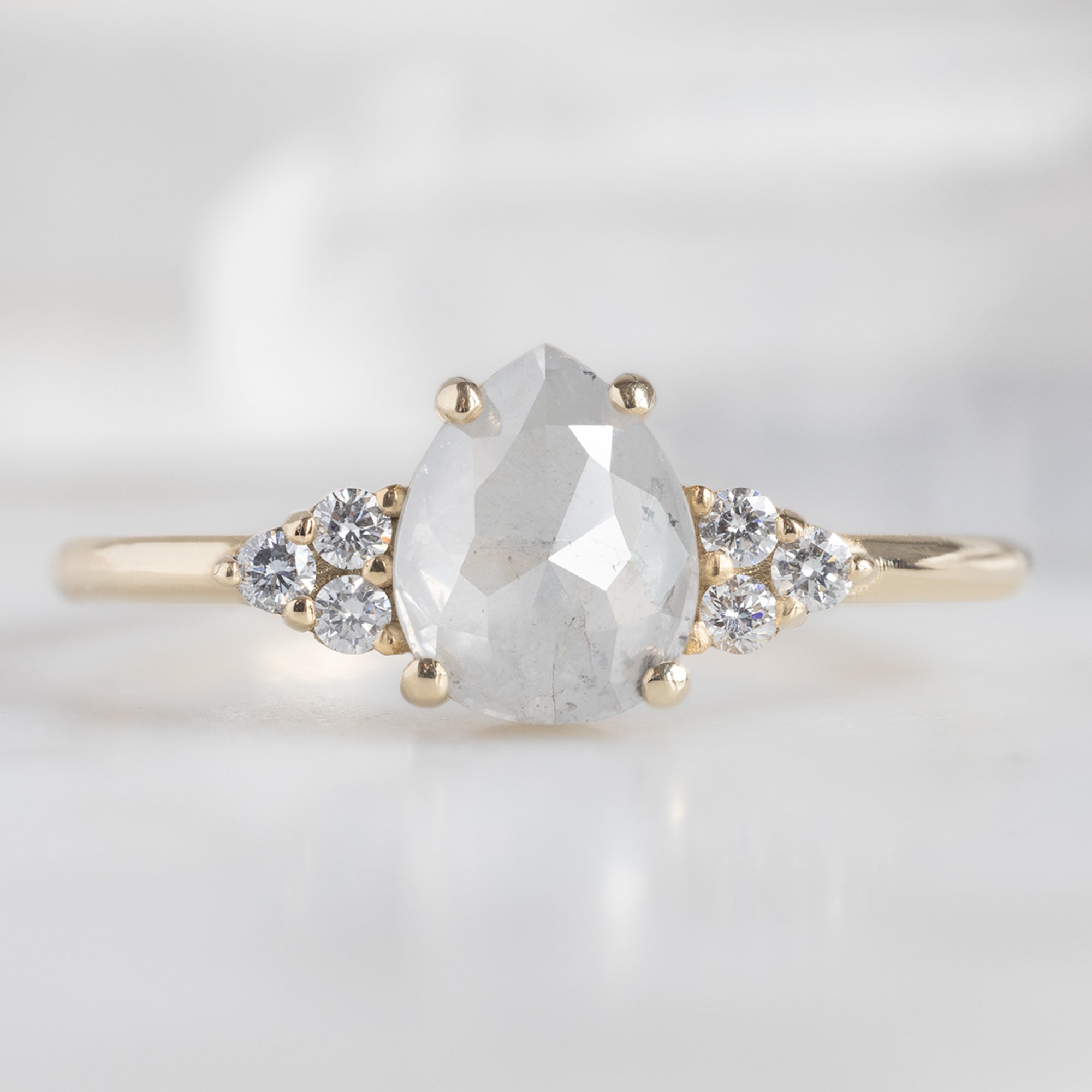 Alexis Russell Engagement Rings The Ivy Ring | 0.92ct Rose Cut Icy White Diamond in 14K Yellow Gold