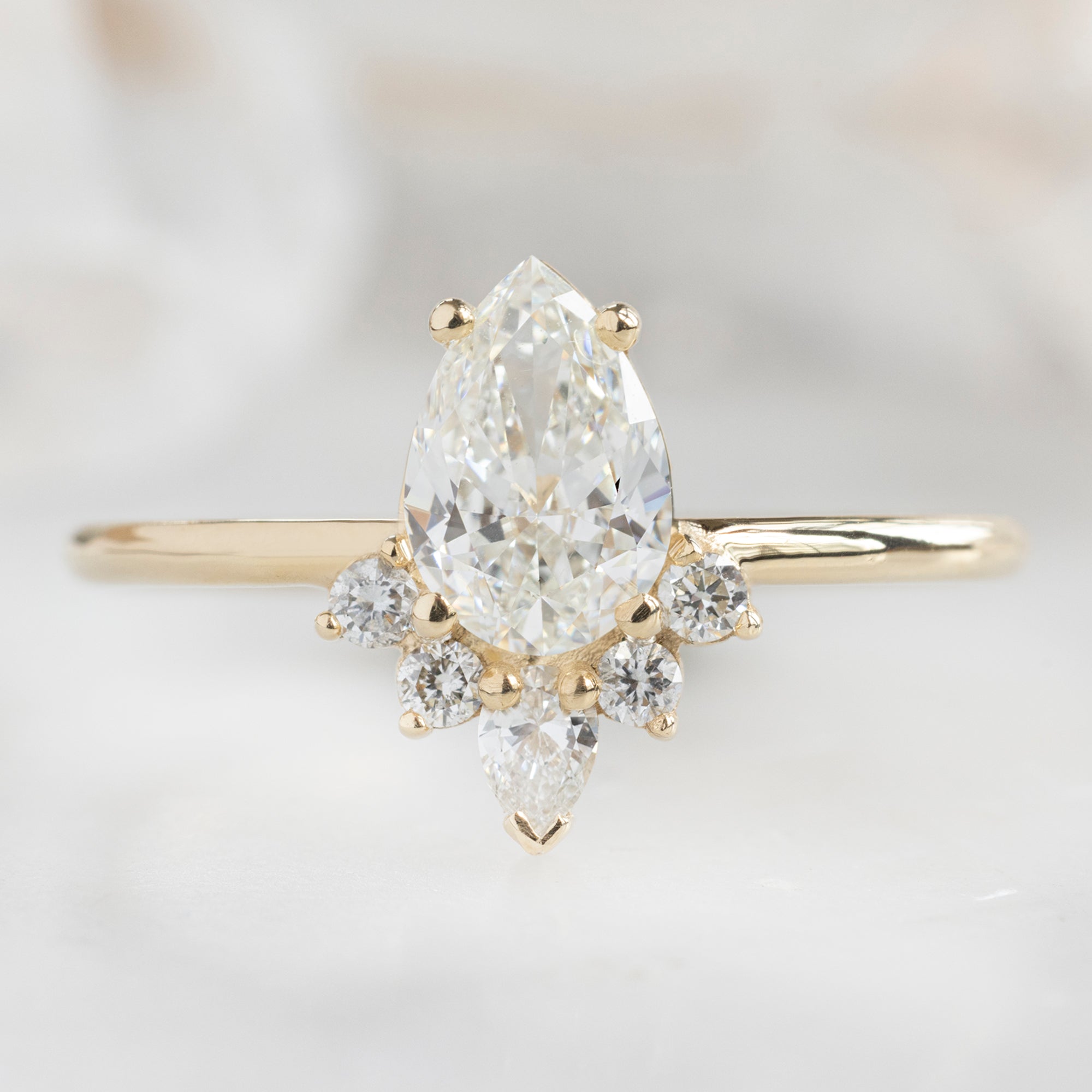 Alexis Russell  Engagement Rings The Aster Ring | 0.80ct Pear Natural White Diamond in 14K Yellow Gold