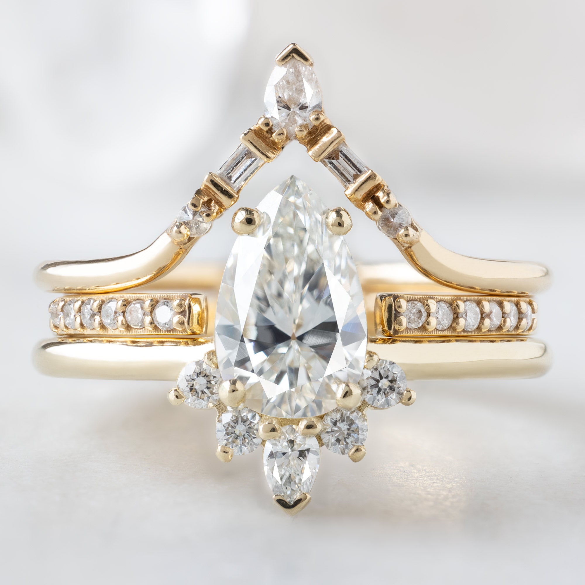 Alexis Russell  Engagement Rings The Aster Ring | Build Your Own Pear White Diamond Engagement Ring