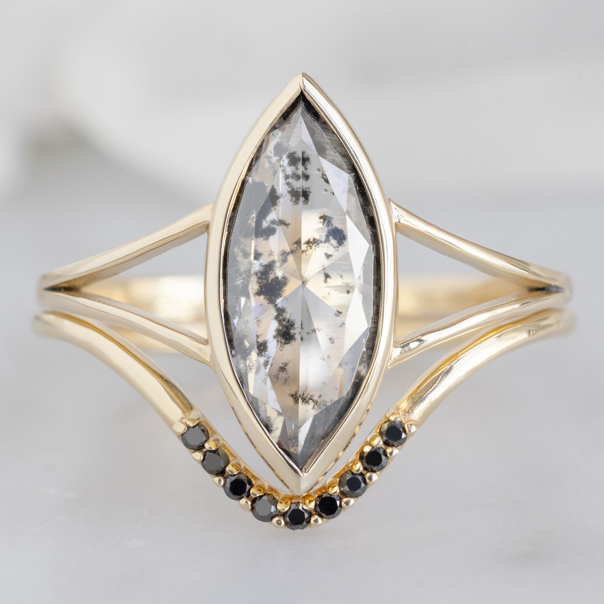 Alexis Russell  Engagement Rings The Magnolia Ring | 1.65ct Lab Grown Salt and Pepper Diamond in 14K Yellow Gold