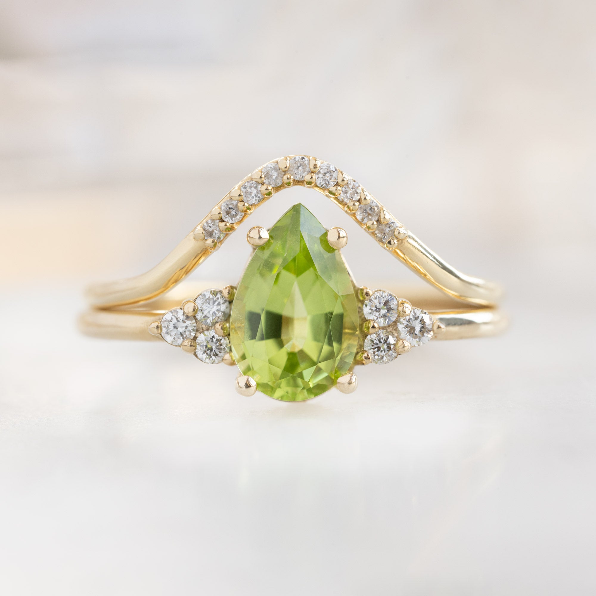 Alexis Russell  Engagement Rings The Ivy Ring | 0.73ct Pear Peridot in 14K Yellow Gold