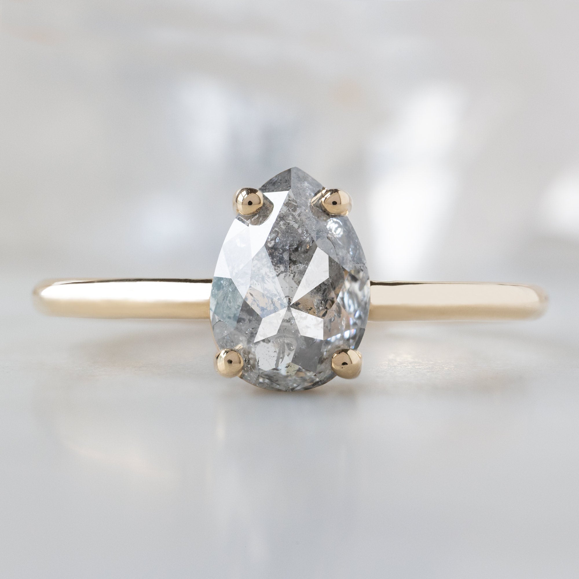 The Bryn Ring | Build Your Own Pear Salt and Pepper Diamond Engagement Ring