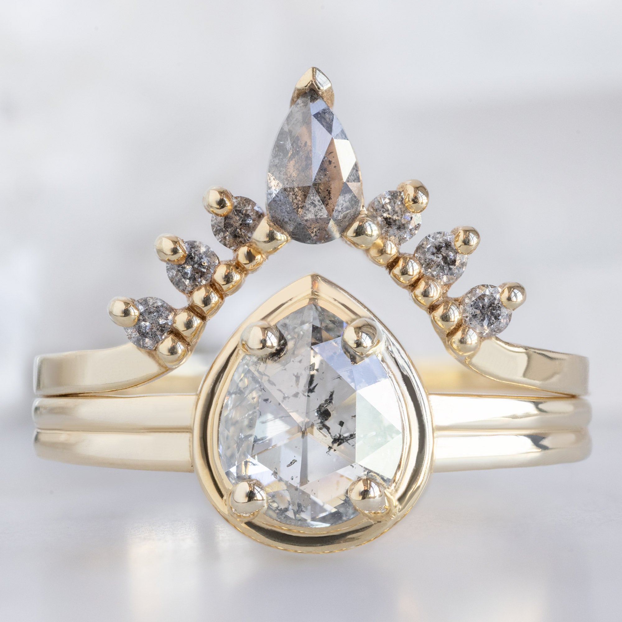 Alexis Russell  Engagement Rings The Stratum Ring | .91ct Pear Salt and Pepper Diamond in 14K Yellow Gold