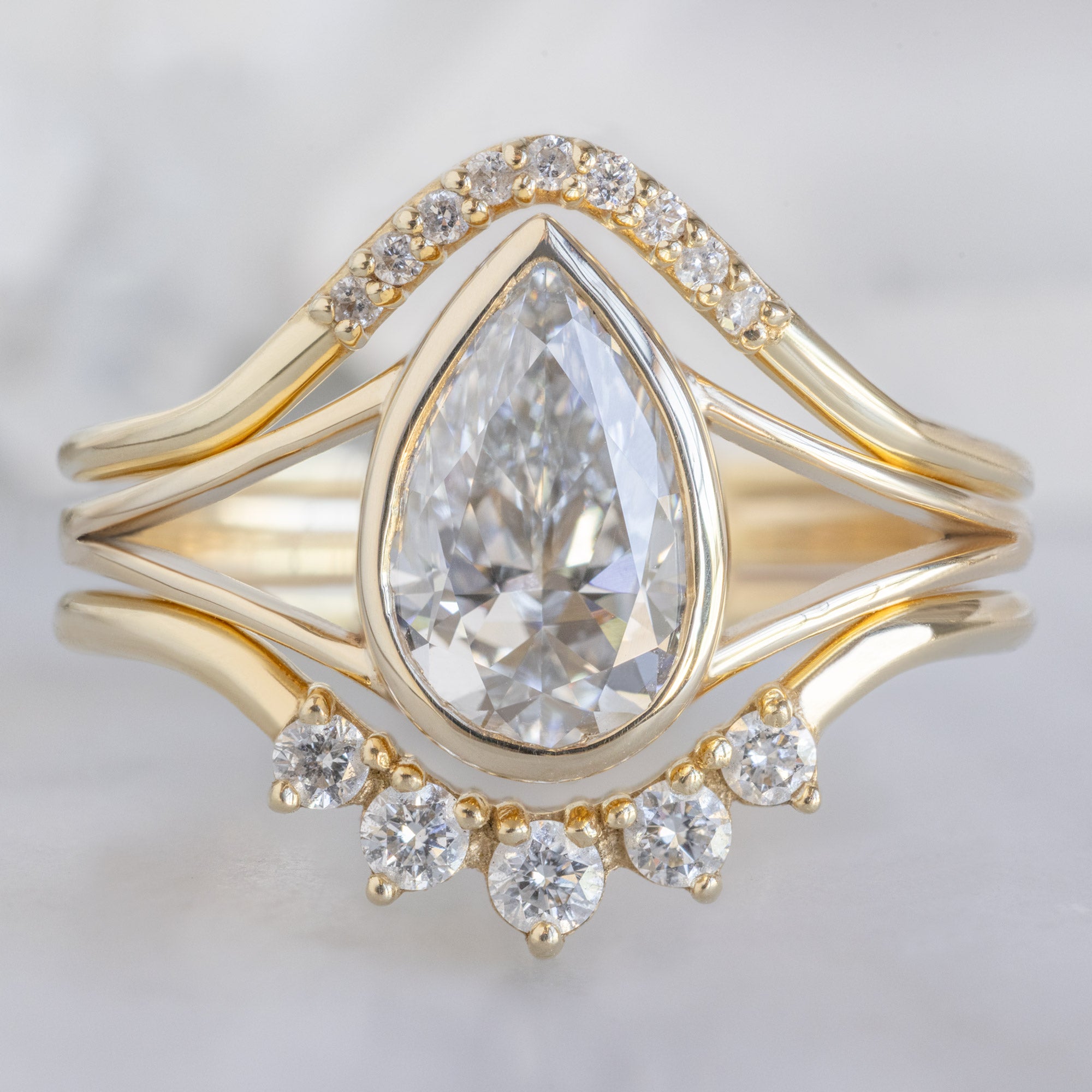 Alexis Russell  Engagement Rings The Magnolia Ring | 1.25ct Pear Lab Grown White Diamond in 14K Yellow Gold