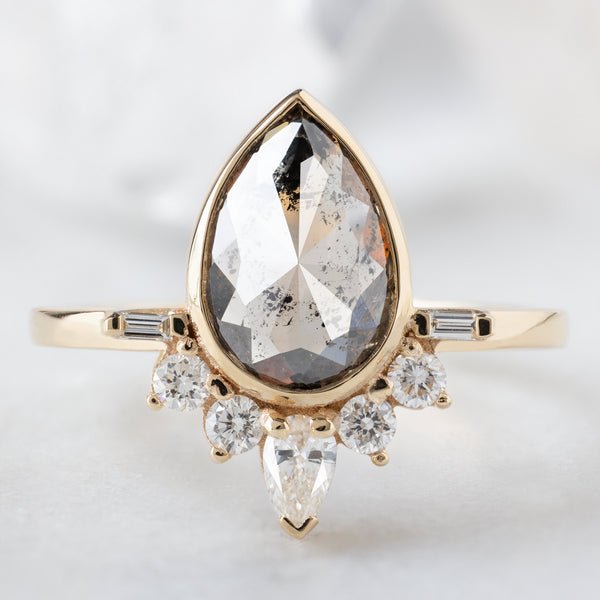 Alexis Russell  Engagement Rings The Posy Ring | 1.75ct Pear Red Diamond in 14K Yellow Gold