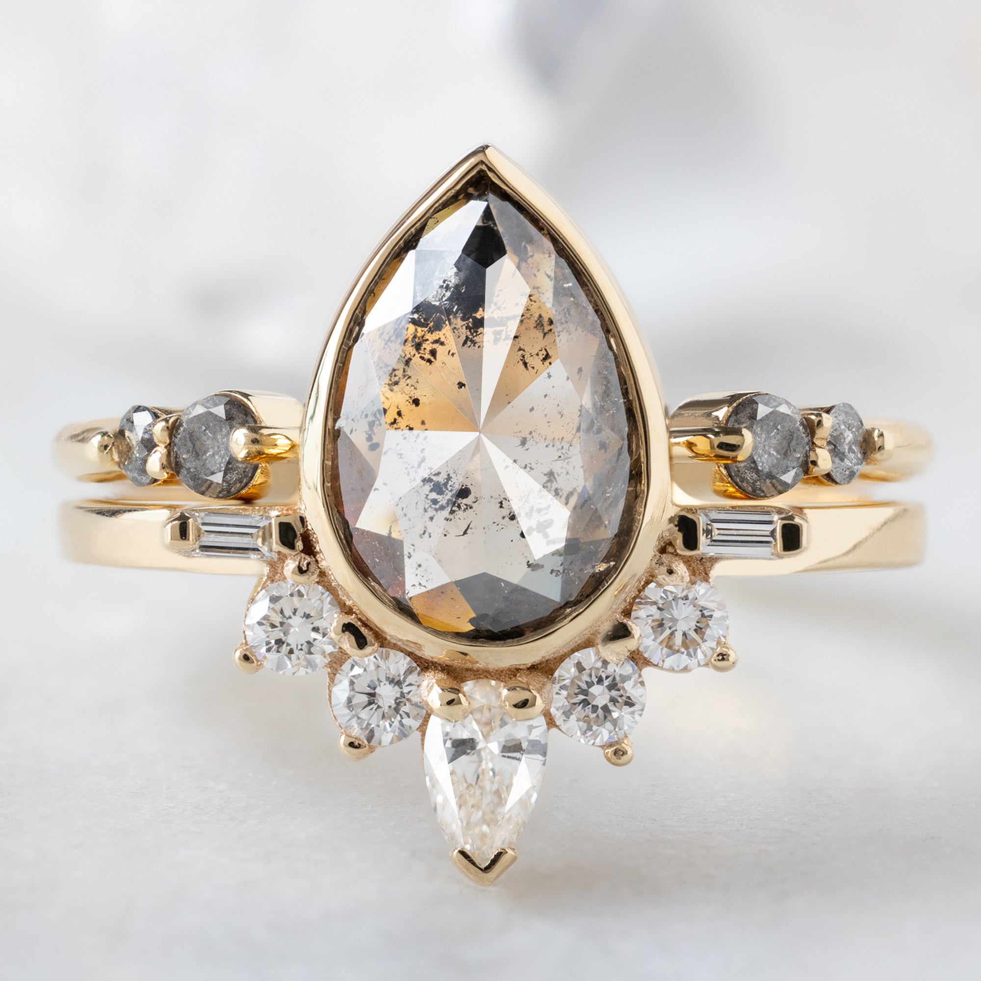 Alexis Russell  Engagement Rings The Posy Ring | 1.75ct Pear Red Diamond in 14K Yellow Gold