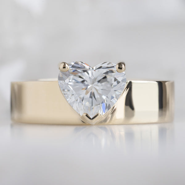 Alexis Russell  Engagement Rings The Cigar Ring | 1.03ct Lab Heart White Diamond in 14K Yellow Gold