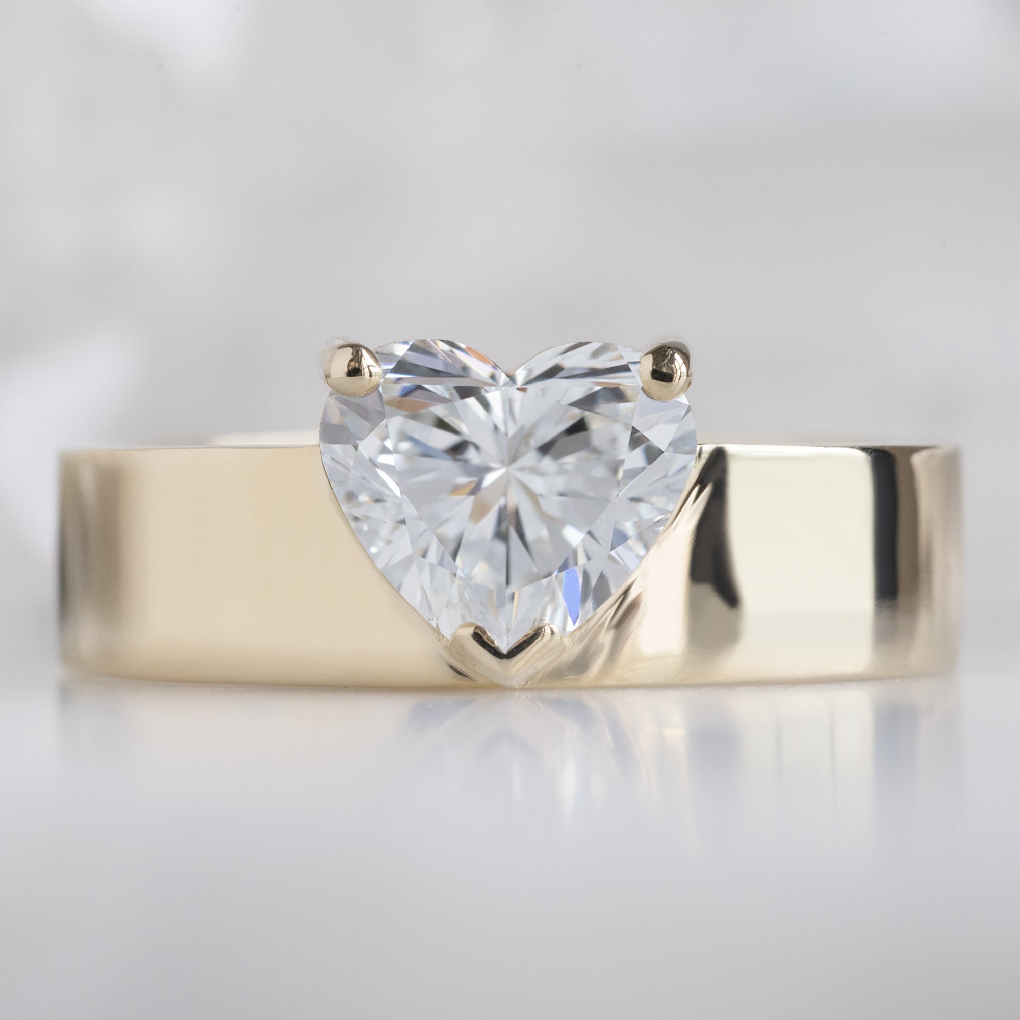 Alexis Russell  Engagement Rings The Cigar Ring | 1.03ct Lab Heart White Diamond in 14K Yellow Gold