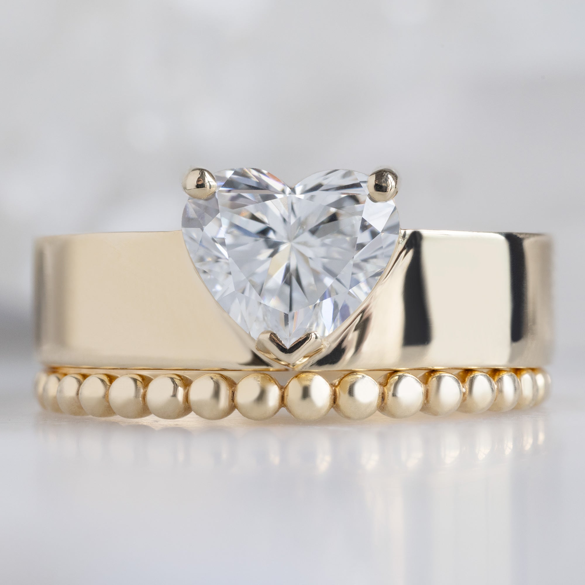 Alexis Russell  Engagement Rings The Cigar Ring | 1.03ct Lab Heart White Diamond in 14K Yellow Gold