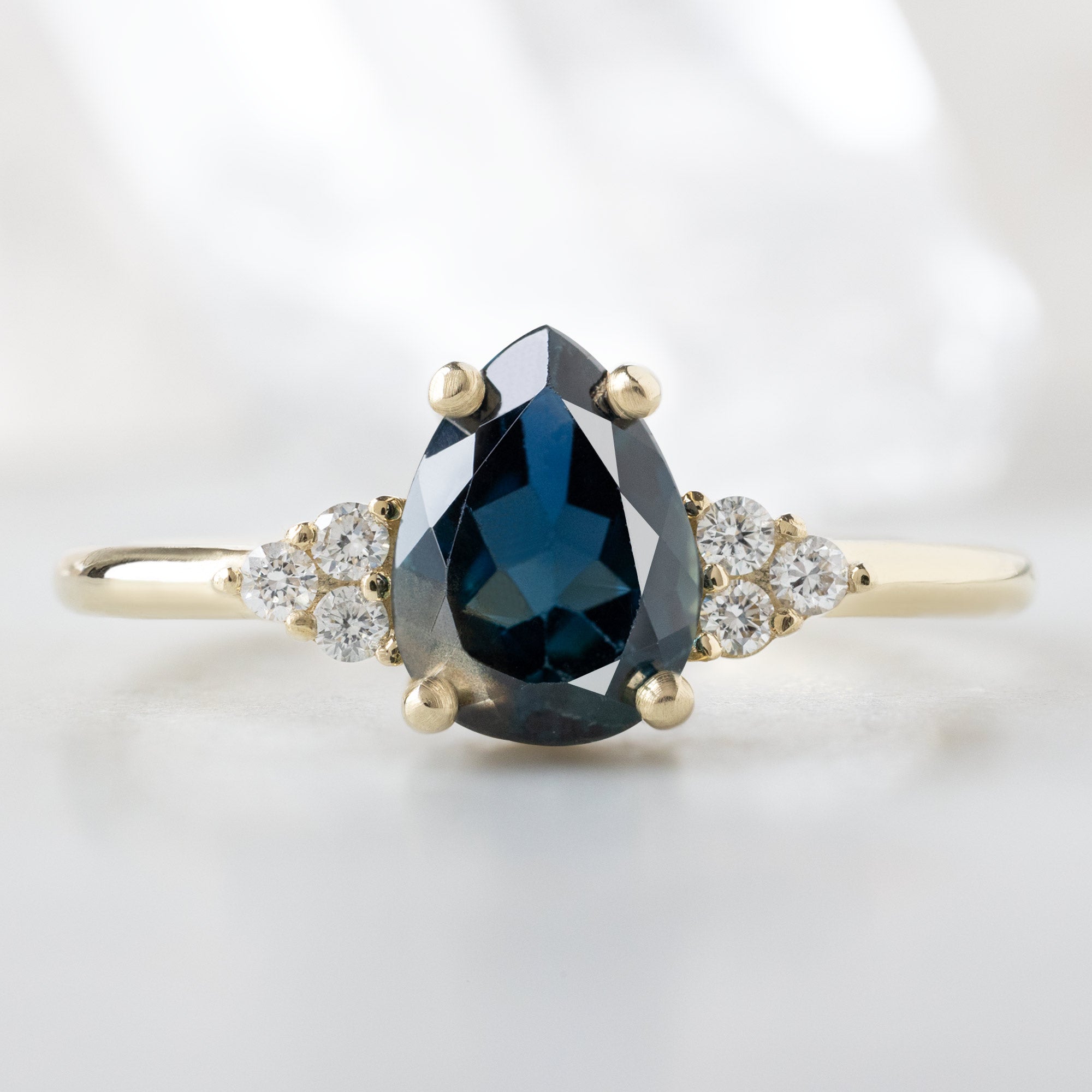 Alexis Russell  Engagement Rings The Ivy Ring | 1.36ct Pear Blue Sapphire in 14K Yellow Gold