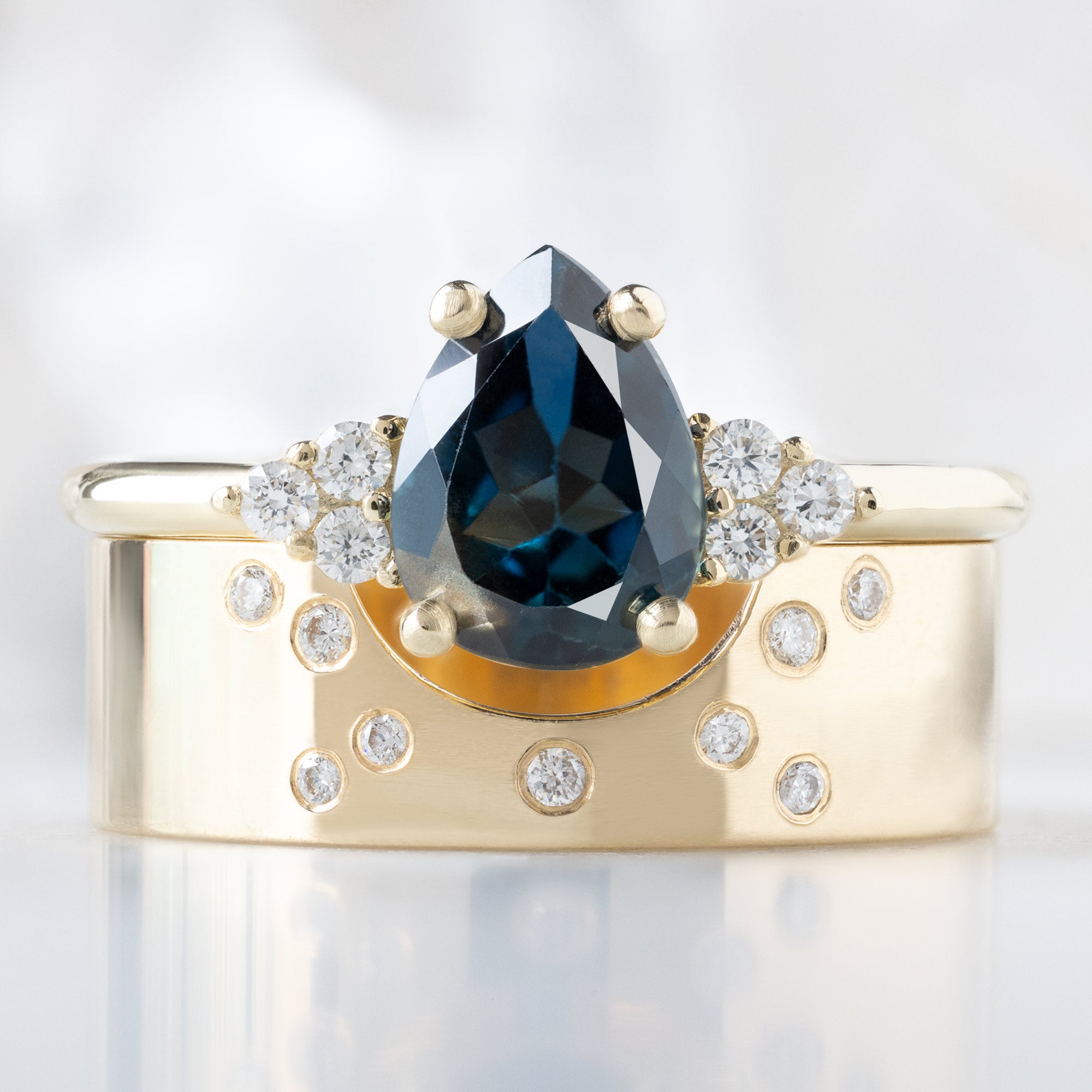 Alexis Russell  Engagement Rings The Ivy Ring | 1.36ct Pear Blue Sapphire in 14K Yellow Gold