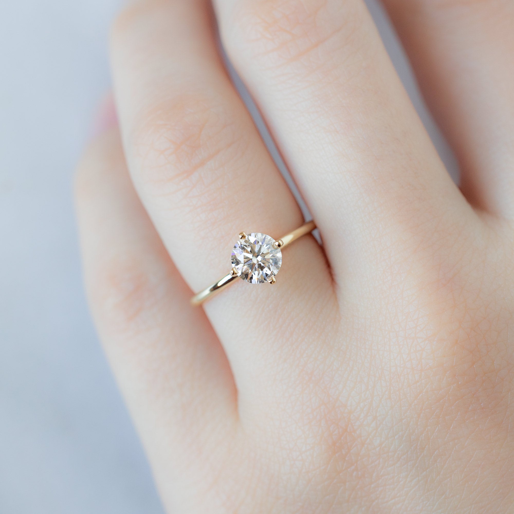 Alexis Russell  Engagement Rings The Bryn Ring | 1.01 Lab Grown Round White Diamond in 14K Yellow Gold