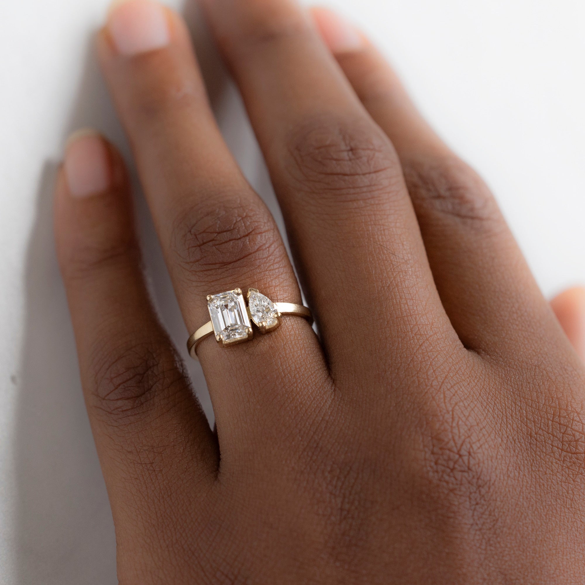 The You and Me Ring | Build Your Own Emerald Cut White Diamond Engagement Ring