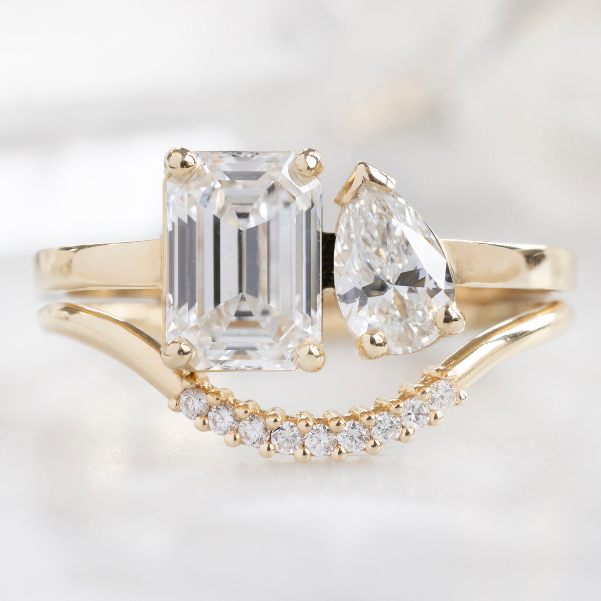 The You and Me Ring | Build Your Own Emerald Cut White Diamond Engagement Ring