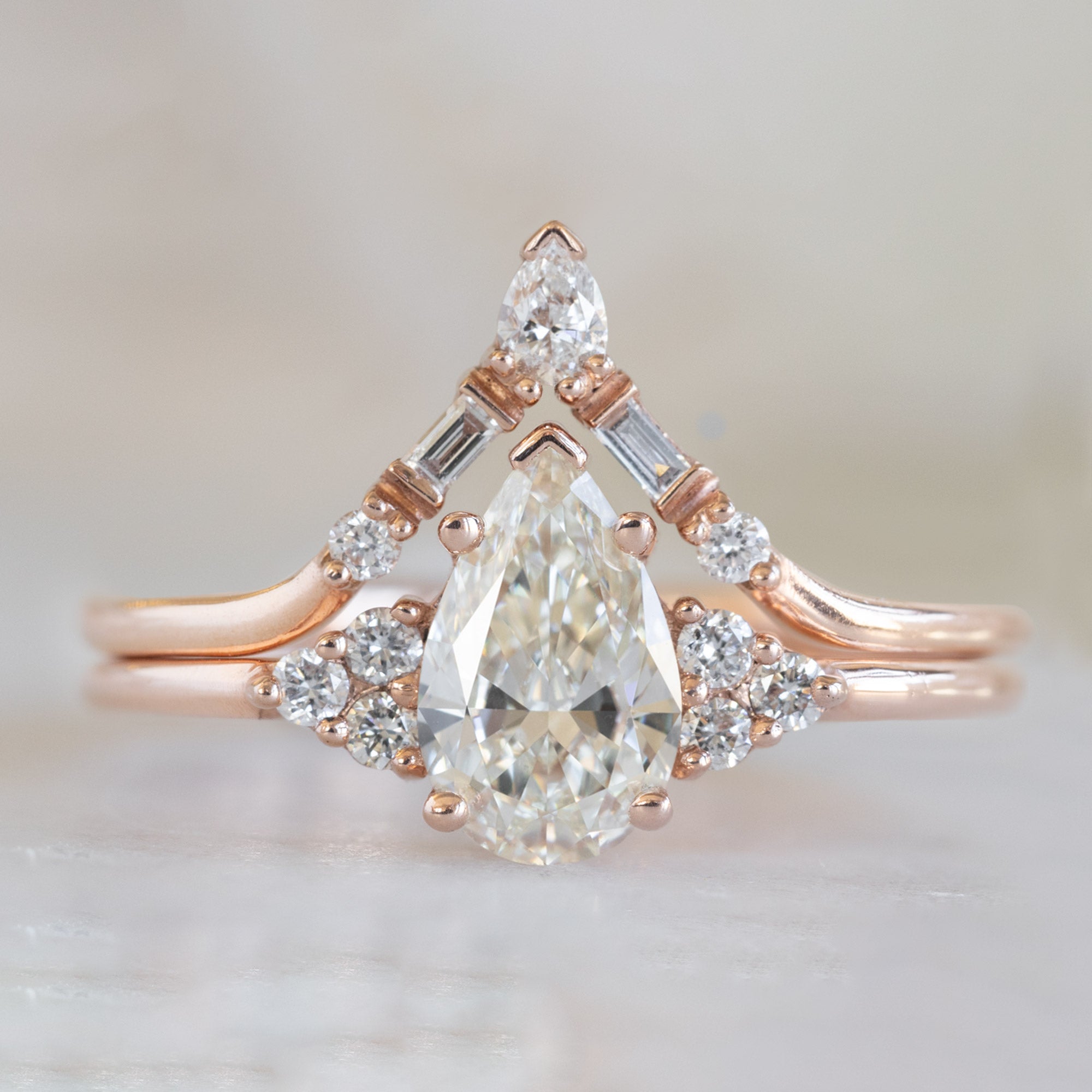 The Ivy Ring | Build Your Own Pear White Diamond Engagement Ring