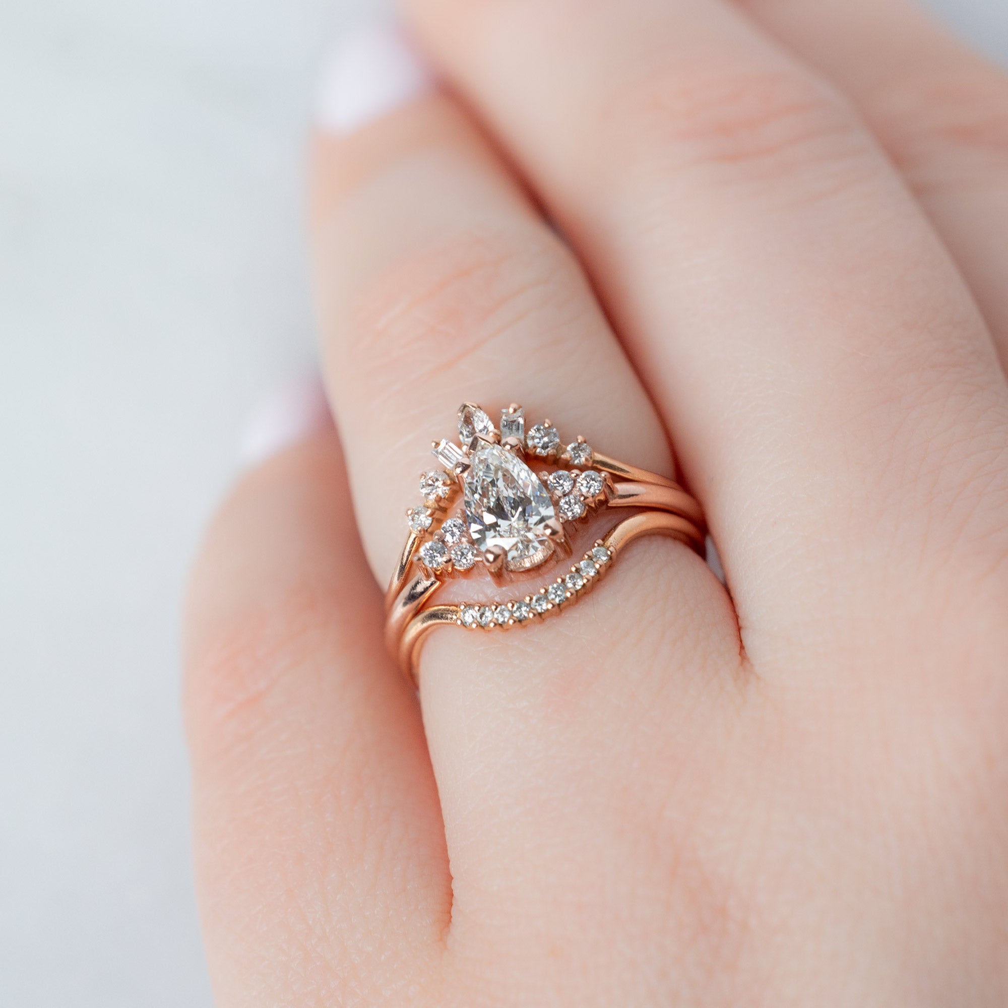 The Ivy Ring | Build Your Own Pear White Diamond Engagement Ring