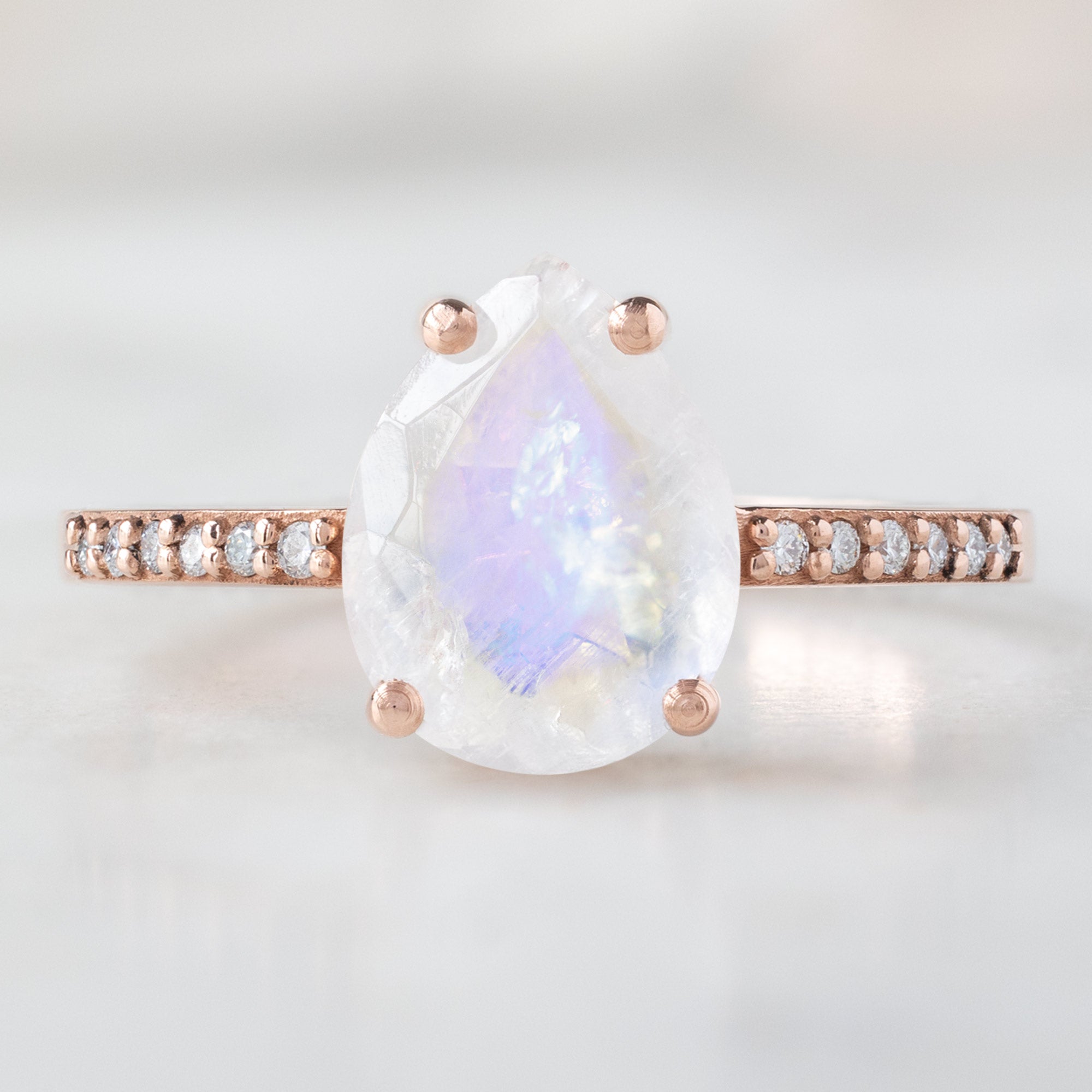 Alexis Russell  Engagement Rings The Willow Ring | 1.38ct Pear Moonstone in 14K Rose Gold