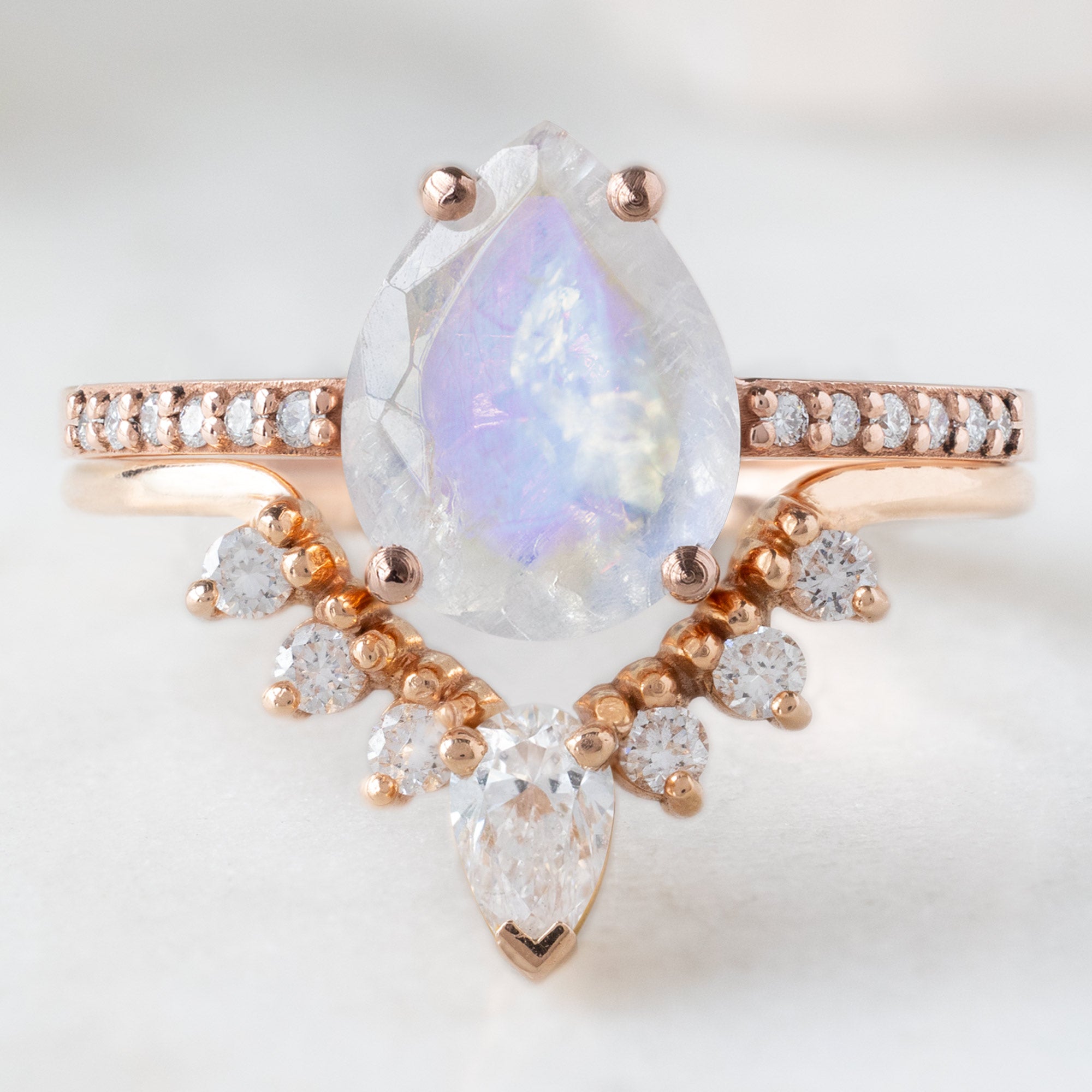 Alexis Russell  Engagement Rings The Willow Ring | 1.38ct Pear Moonstone in 14K Rose Gold