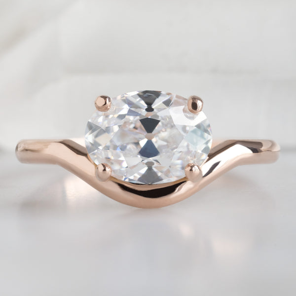 Alexis Russell  Engagement Rings The Wave Ring | 1.51ct Lab Grown Oval White Diamond in 14K Rose Gold