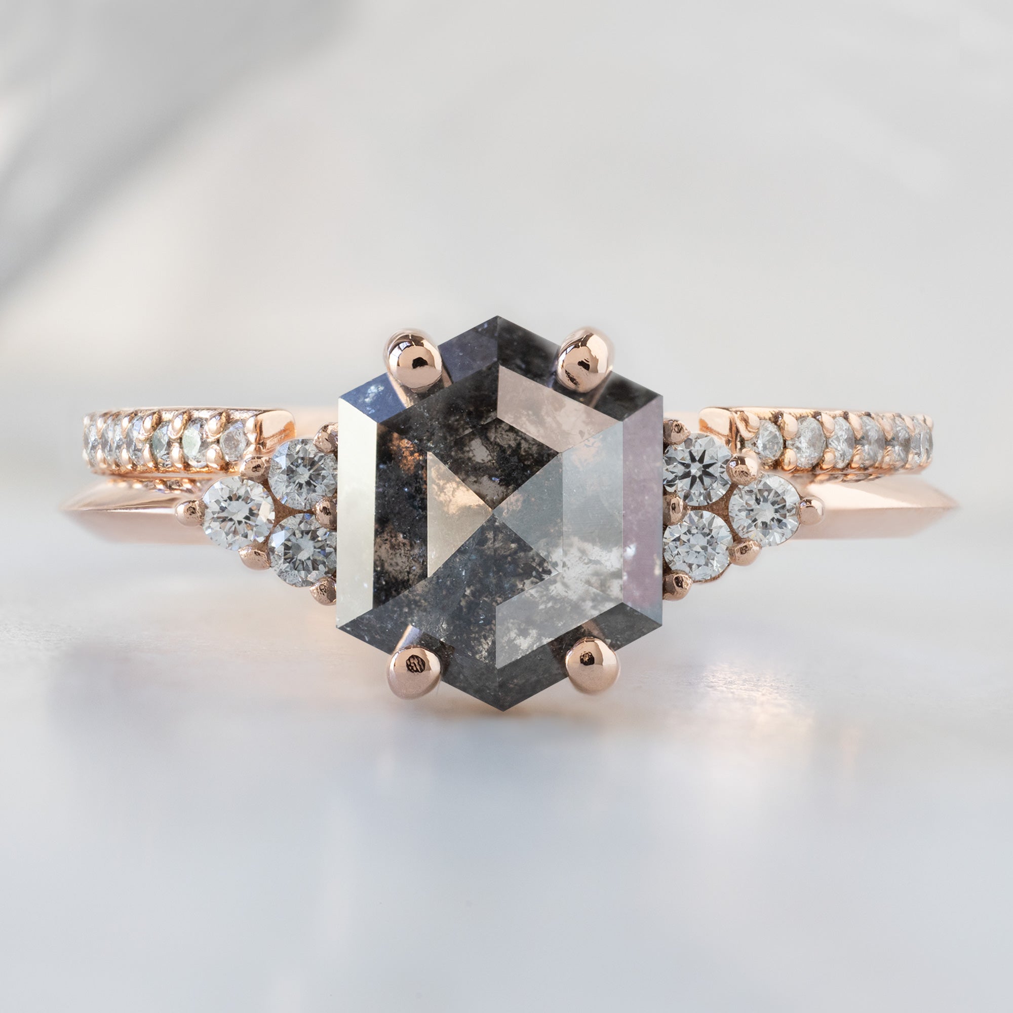Alexis Russell  Engagement Rings The Ivy Ring | Build Your Own Hexagon Salt and Pepper Diamond Engagement Ring