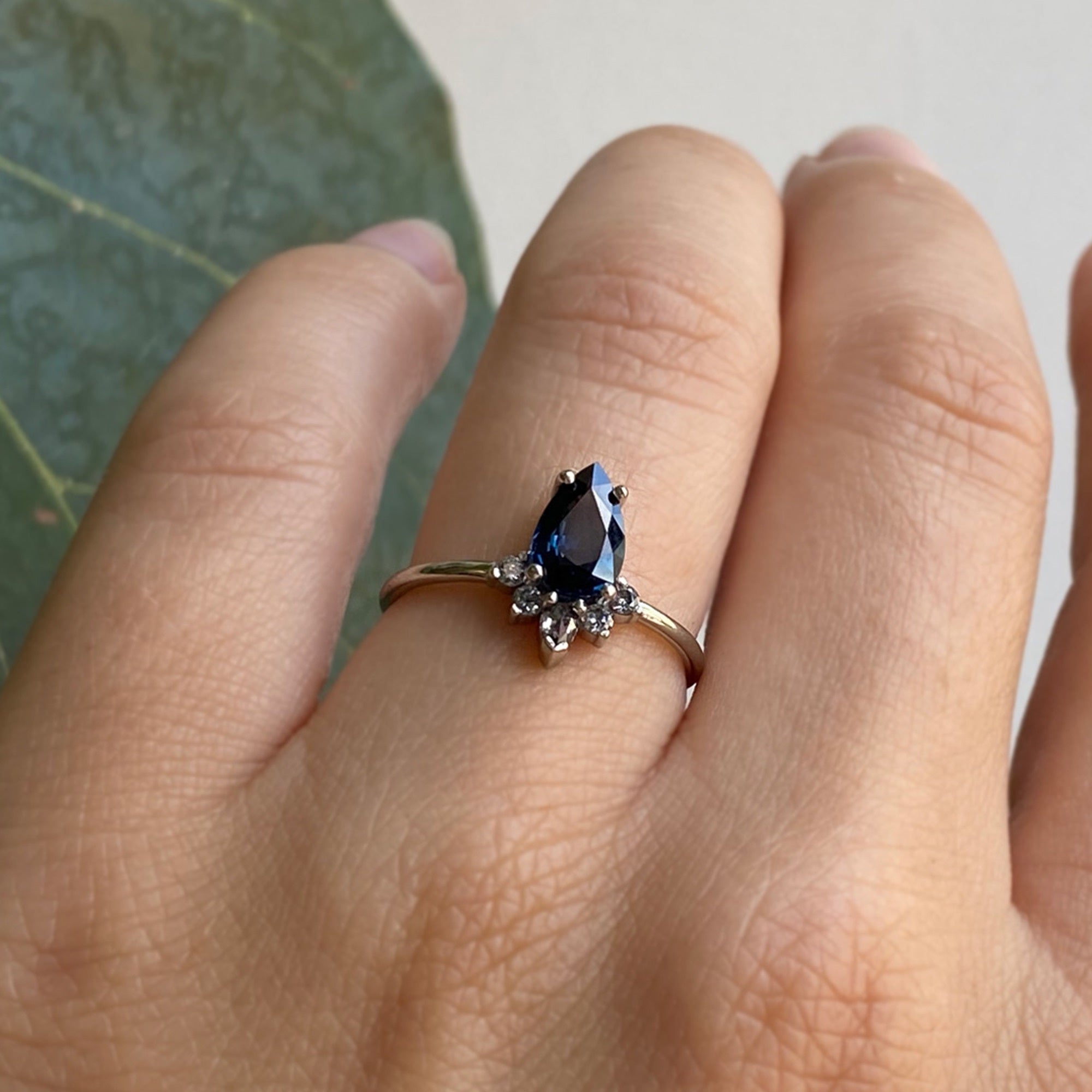 The Aster Ring | Build Your Own Pear Sapphire Engagement Ring