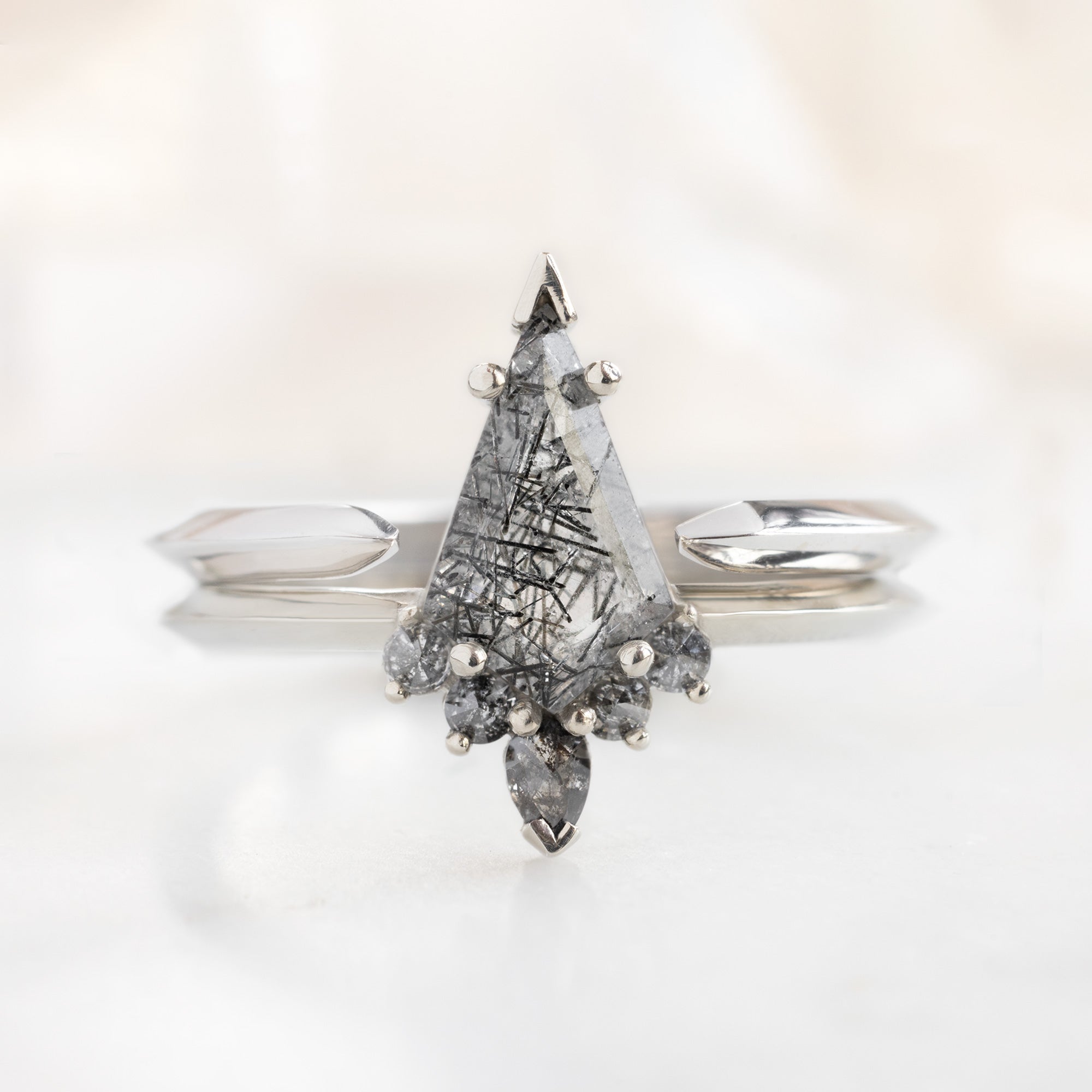 Alexis Russell Engagement Rings The Aster Ring | 1.09ct Kite Tourmaline in Quartz in 14K White Gold