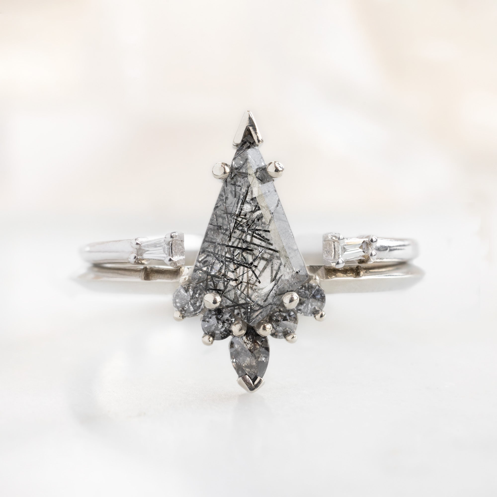 Alexis Russell Engagement Rings The Aster Ring | 1.09ct Kite Tourmaline in Quartz in 14K White Gold