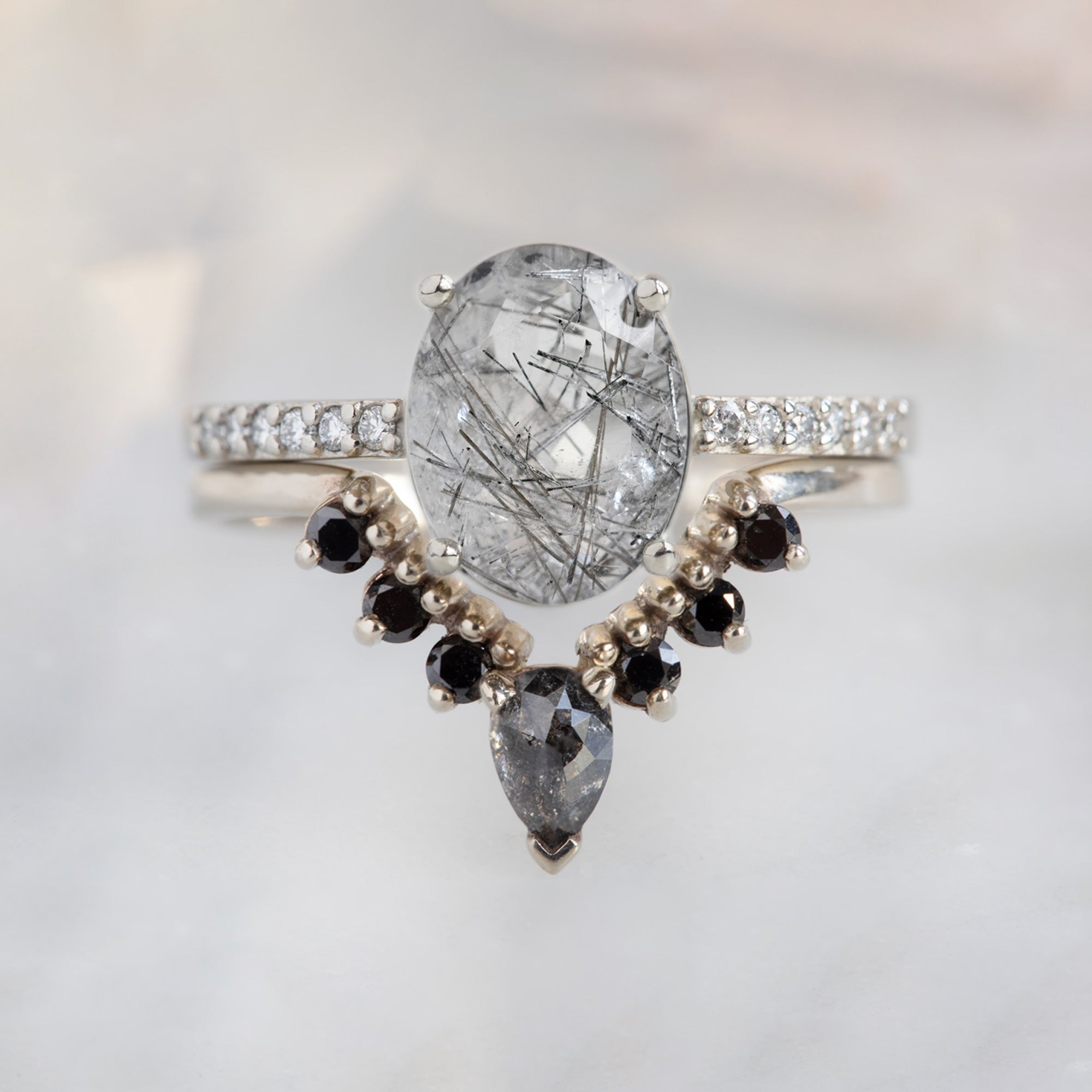 Alexis Russell Engagement Rings The Willow Ring | 1.84ct Oval Tourmaline in Quartz in 14K White Gold-1