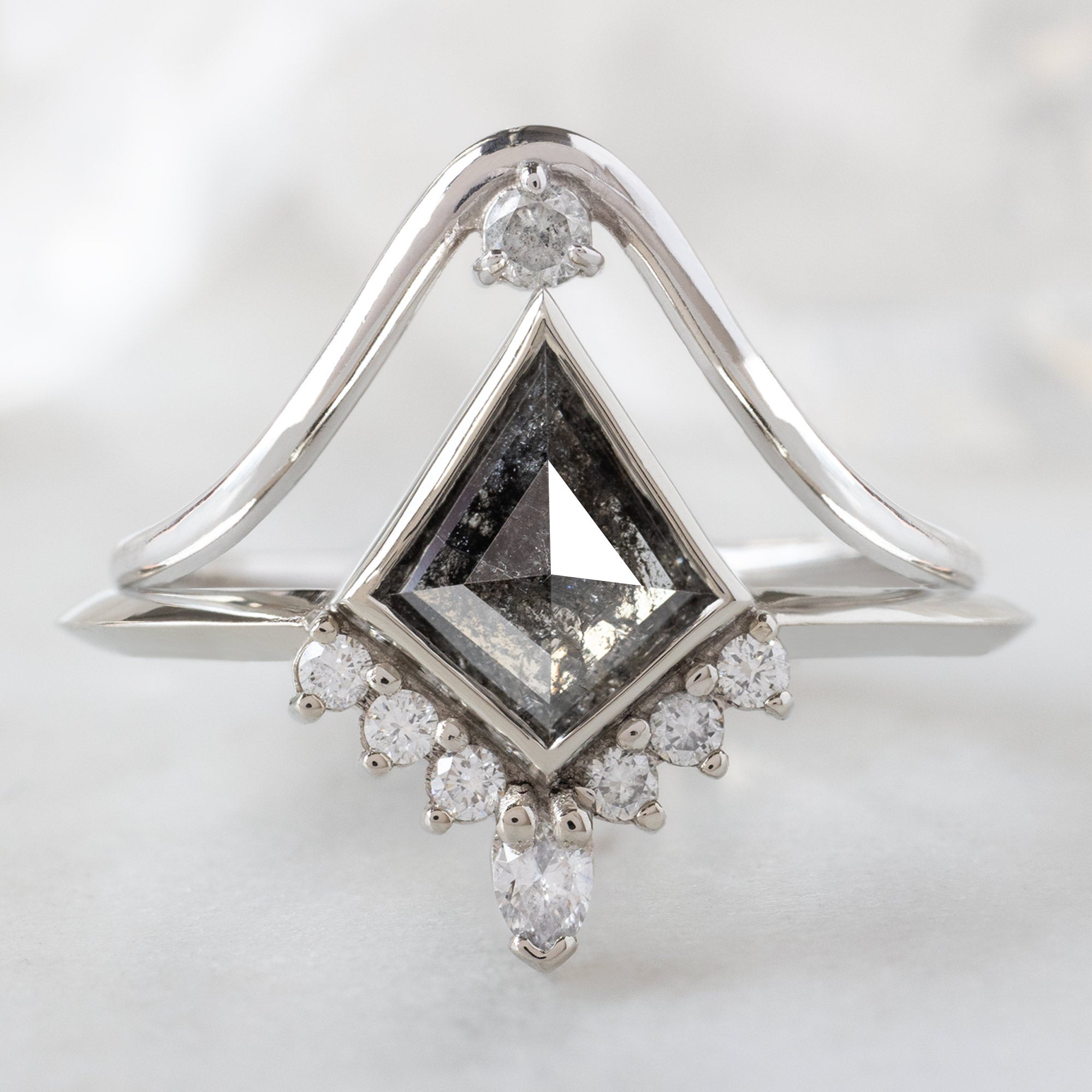 Alexis Russell  Engagement Rings The Aster Ring | 0.92ct Kite Black Diamond in 14K White Gold