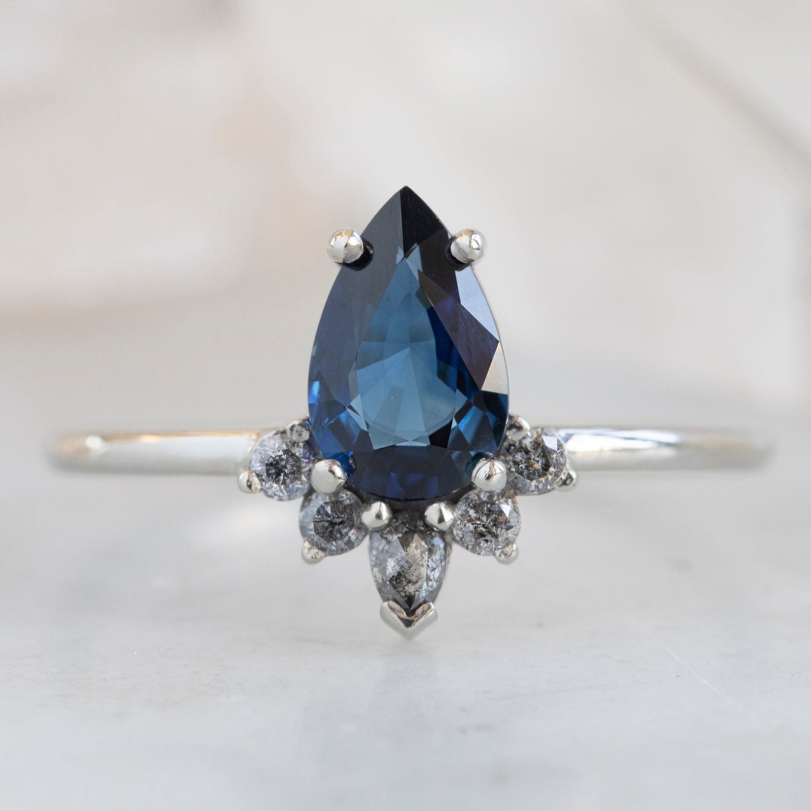 The Aster Ring | Build Your Own Pear Sapphire Engagement Ring