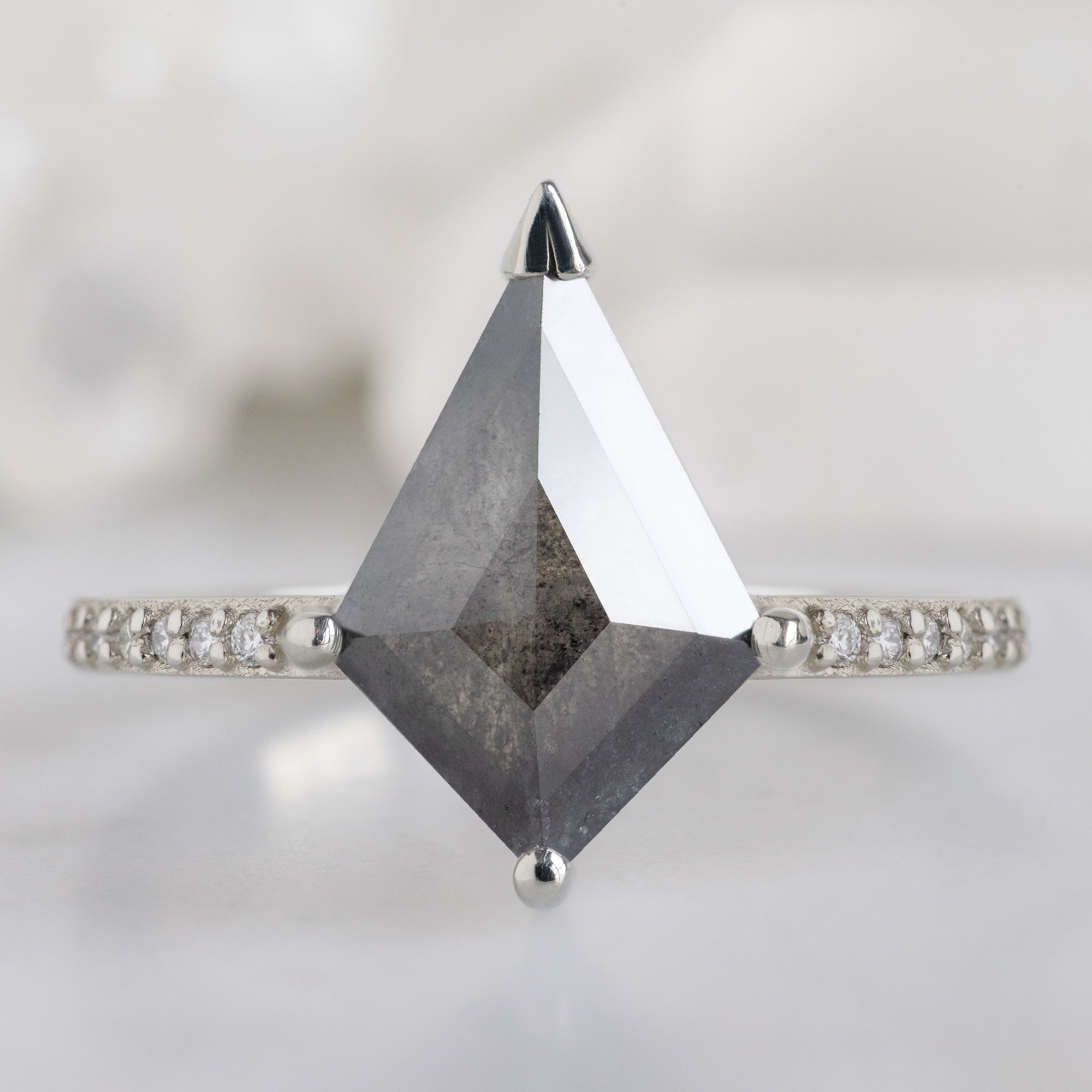 Alexis Russell  Engagement Rings The Willow Ring | 1.71ct Kite Black Diamond in 14K White Gold