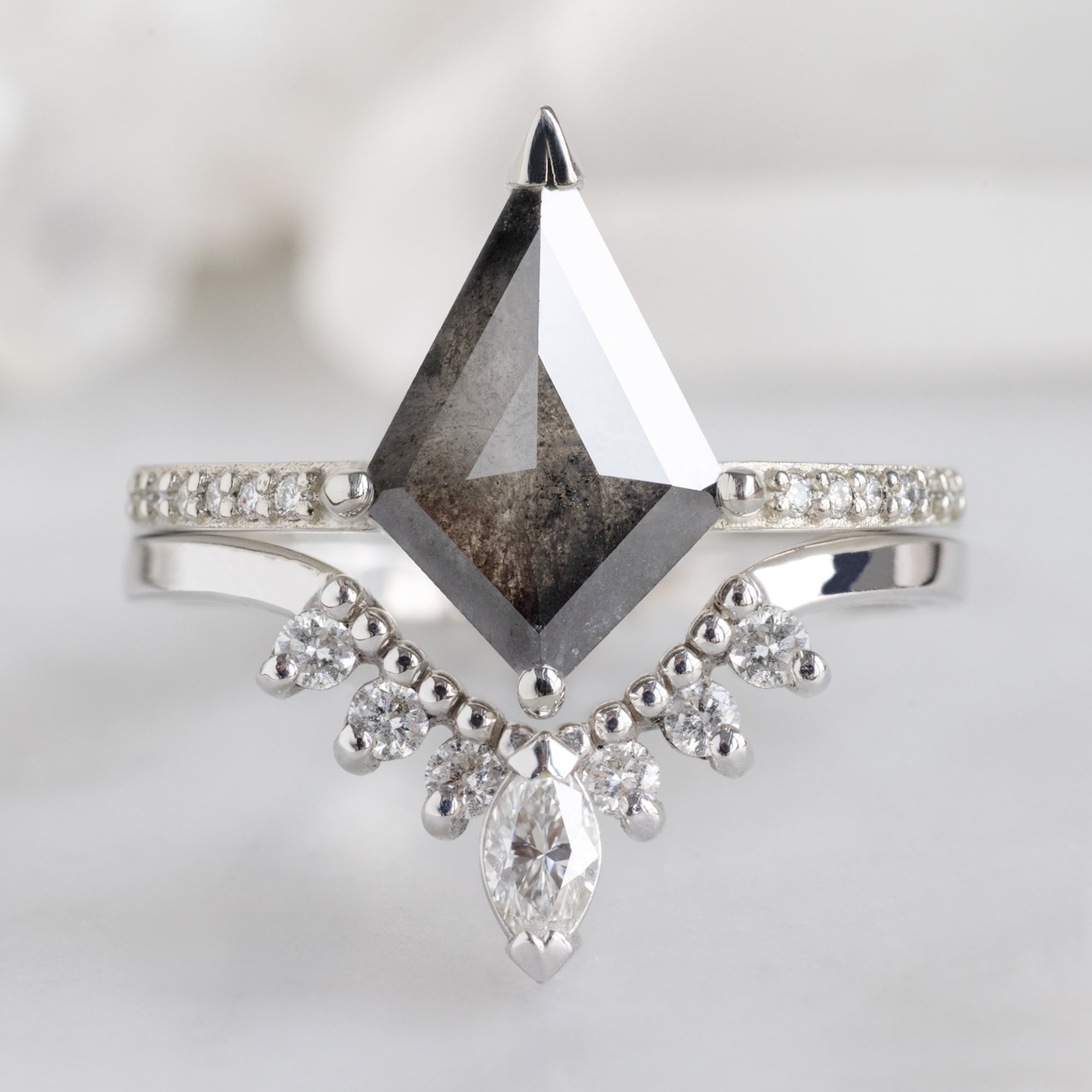 Alexis Russell  Engagement Rings The Willow Ring | 1.71ct Kite Black Diamond in 14K White Gold