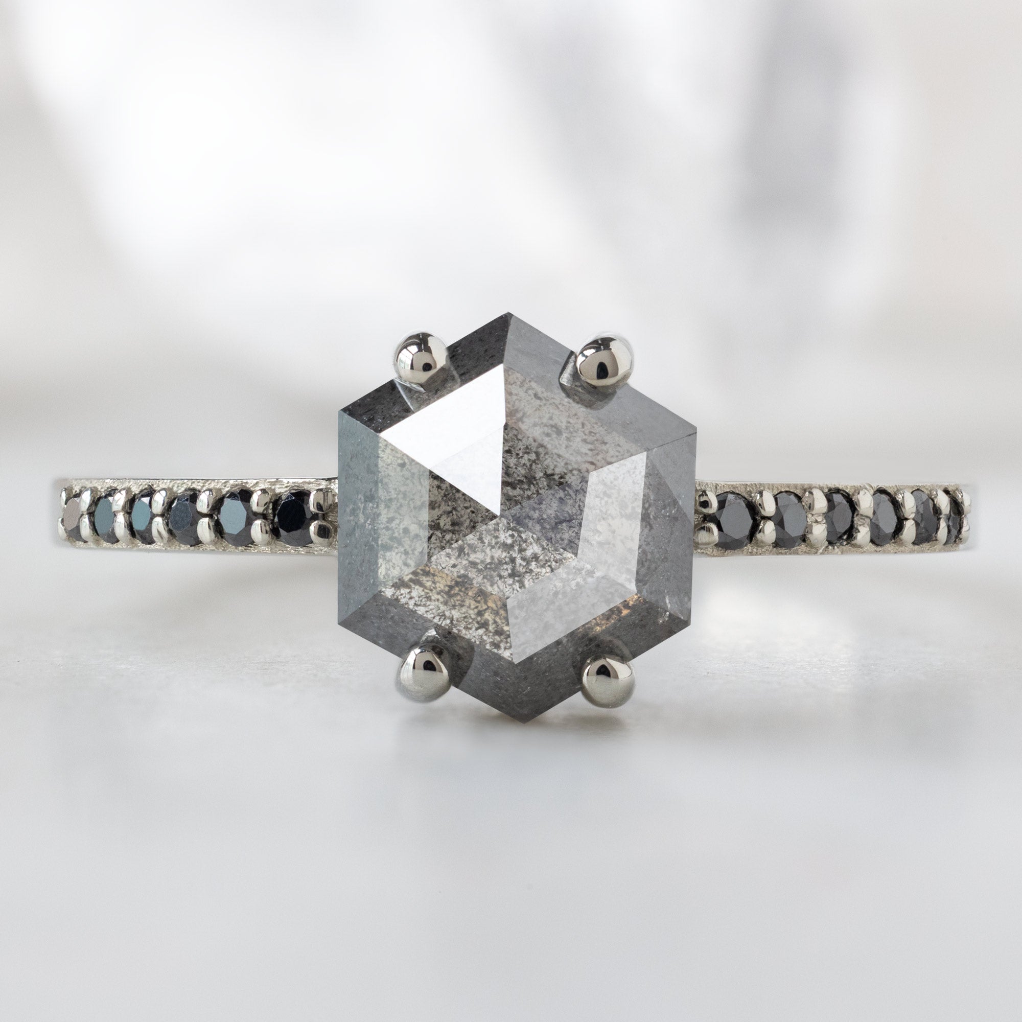Alexis Russell  Engagement Rings The Willow Ring | Build Your Own Hexagon Salt and Pepper Diamond Engagement Ring