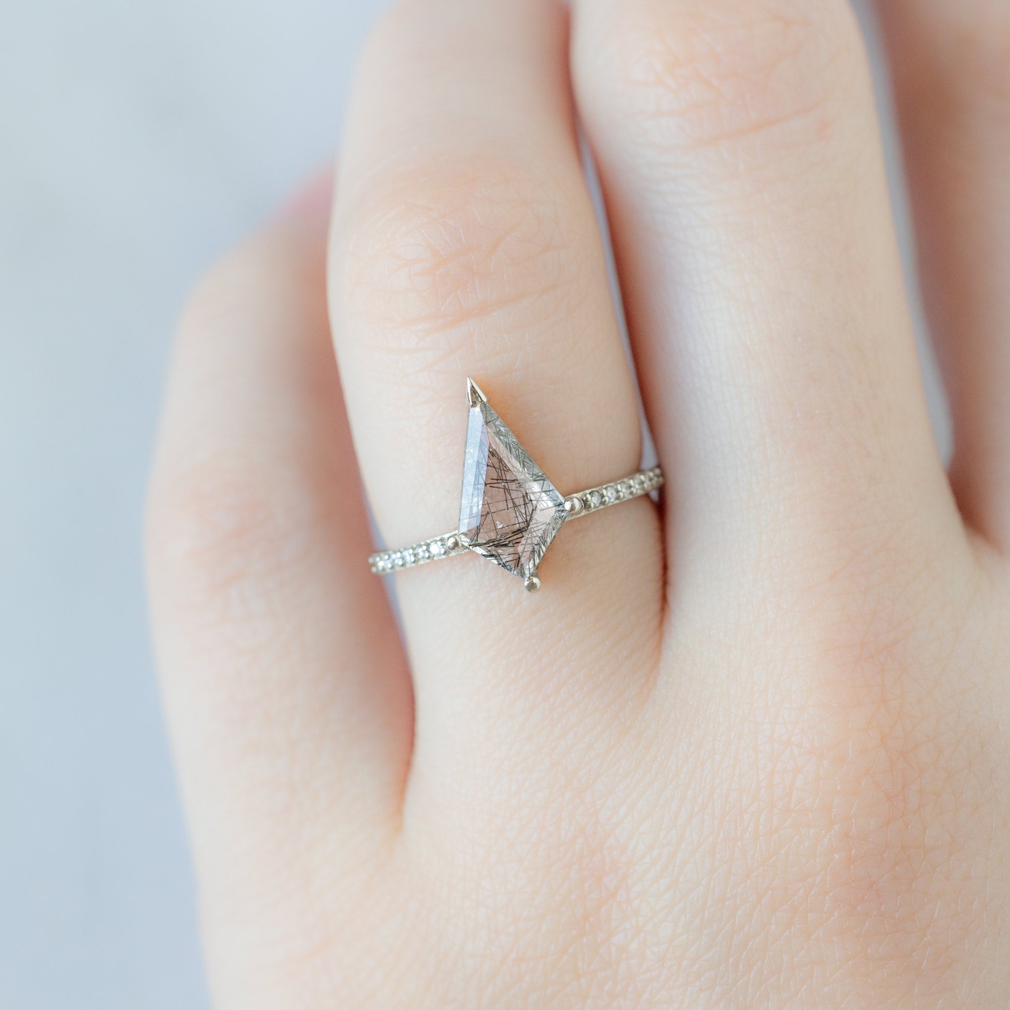 Alexis Russell  Engagement Rings The Willow Ring | 1.28ct Kite Tourmaline in Quartz in 14K White Gold