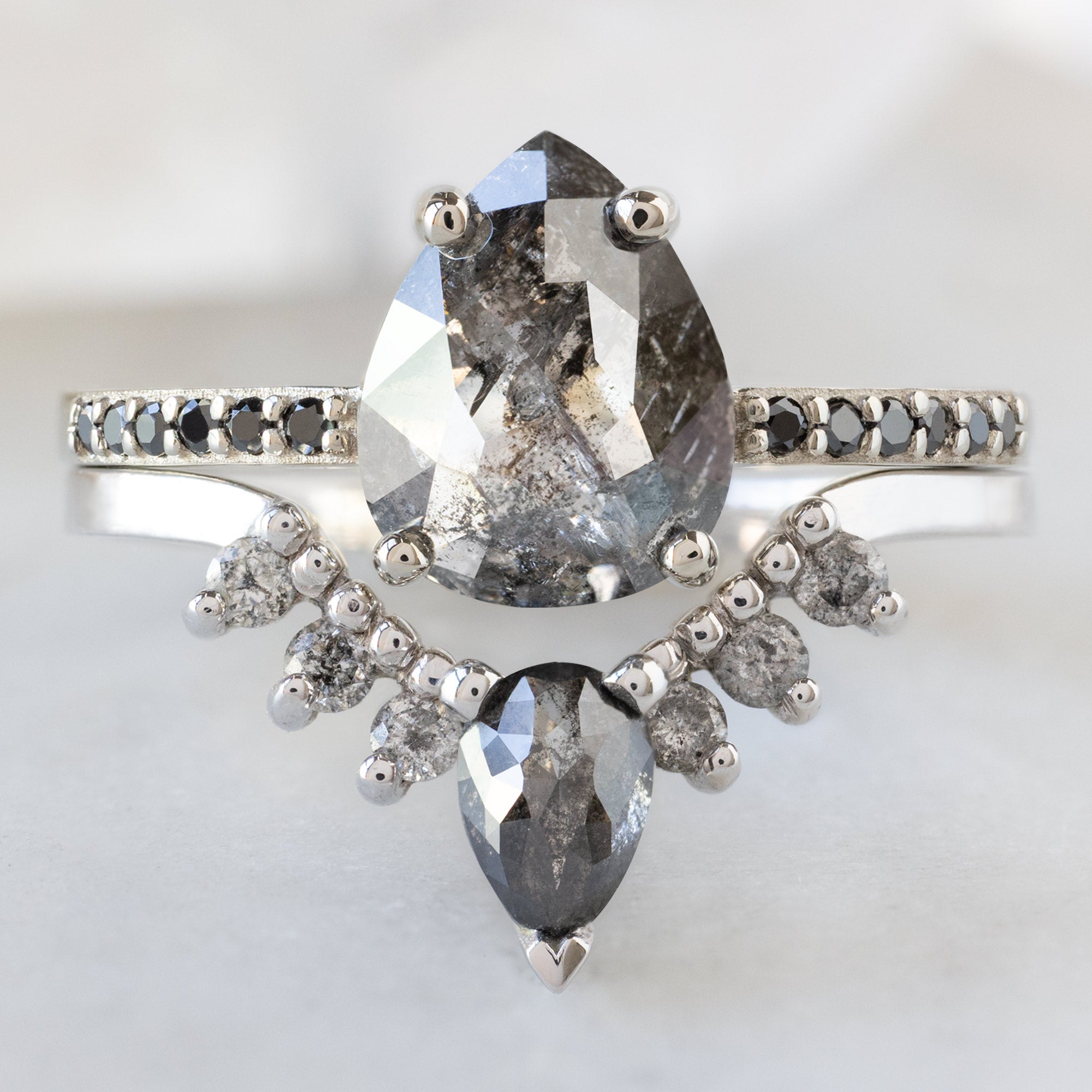 Alexis Russell  Engagement Rings The Willow Ring | Build Your Own Pear Salt and Pepper Diamond Engagement Ring